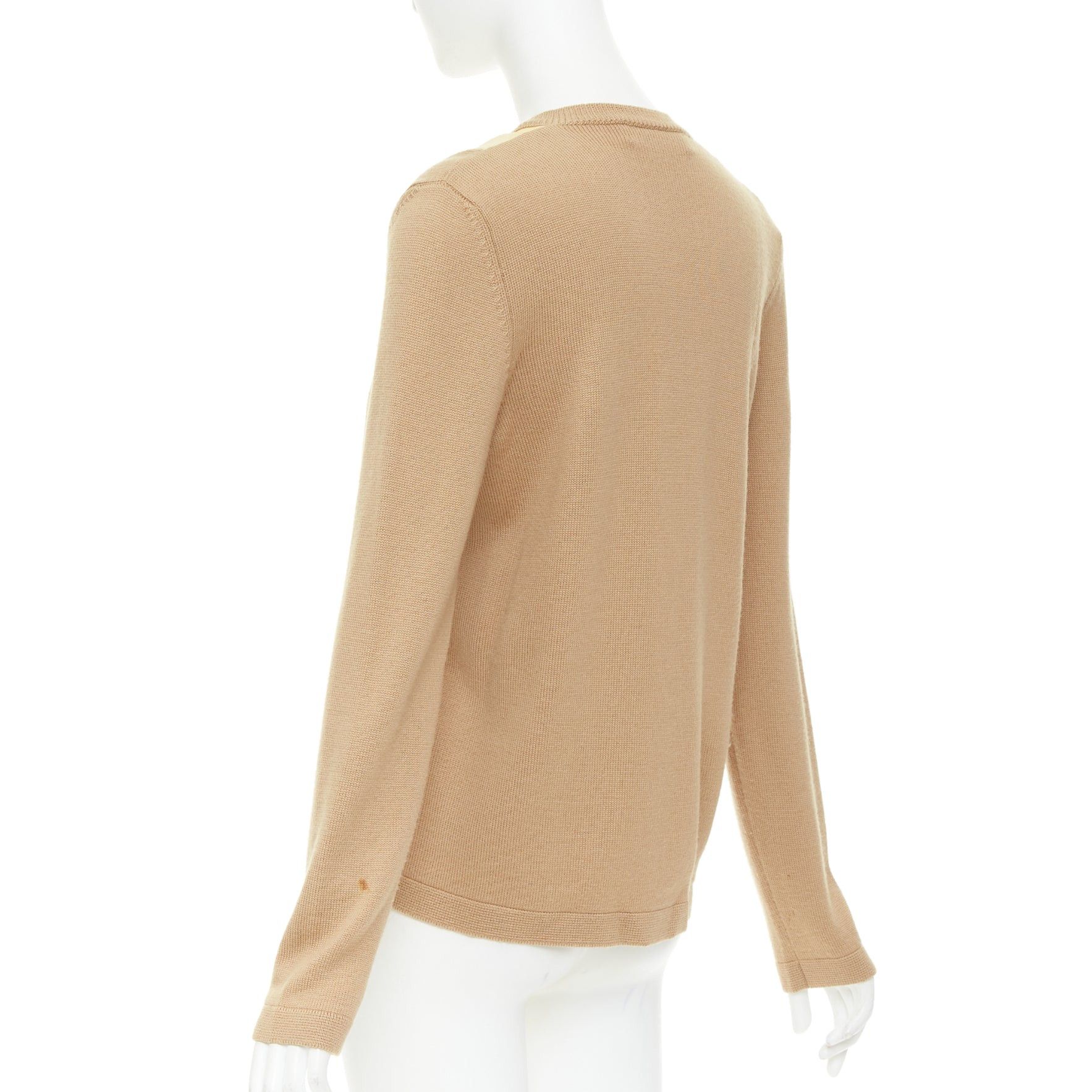 Marni MARNI yellow beige tan virgin wool blend colorblock panel V neck sweater IT42 M Size M / US 6-8 / IT 42-44 - 6 Thumbnail