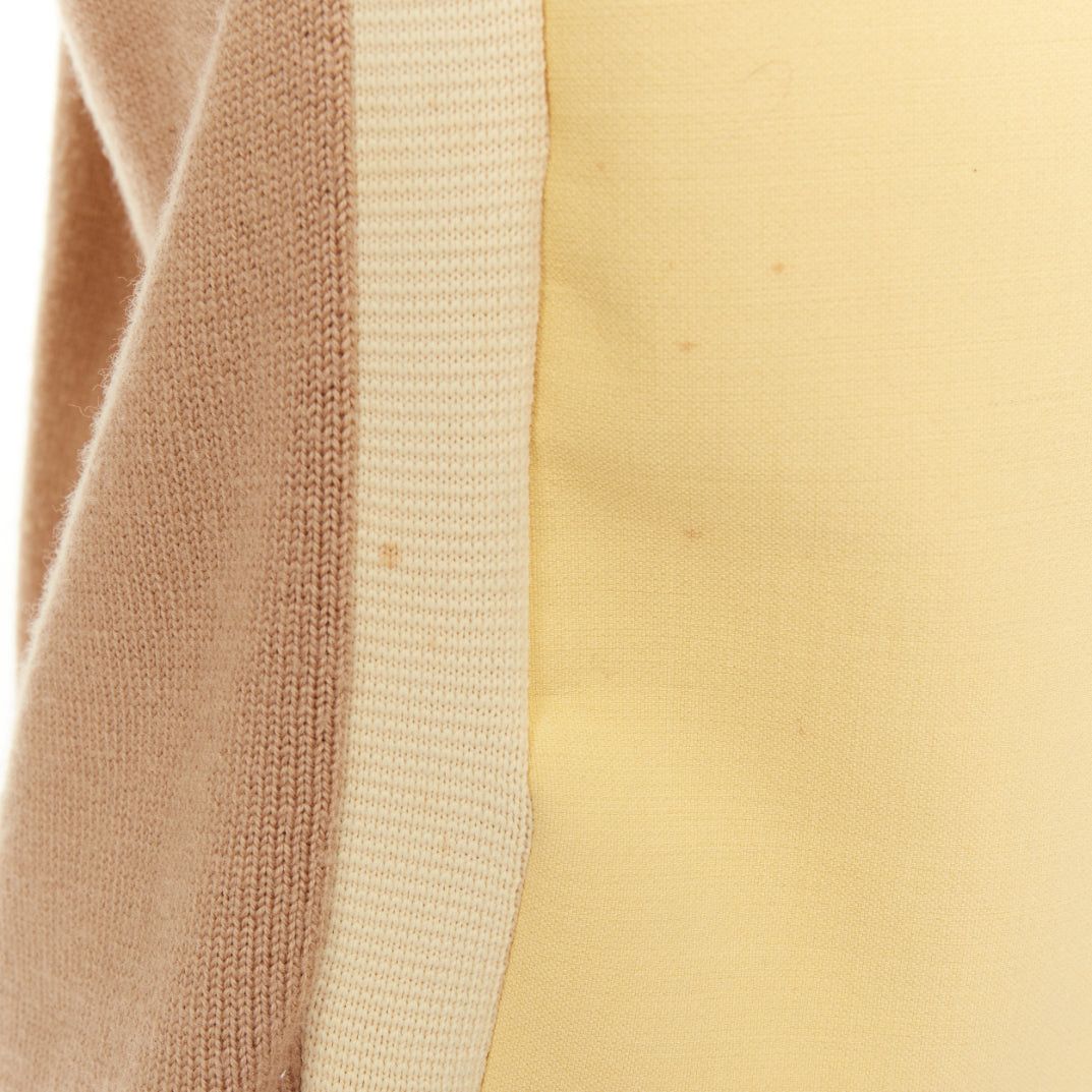 Marni MARNI yellow beige tan virgin wool blend colorblock panel V neck sweater IT42 M Size M / US 6-8 / IT 42-44 - 8 Thumbnail