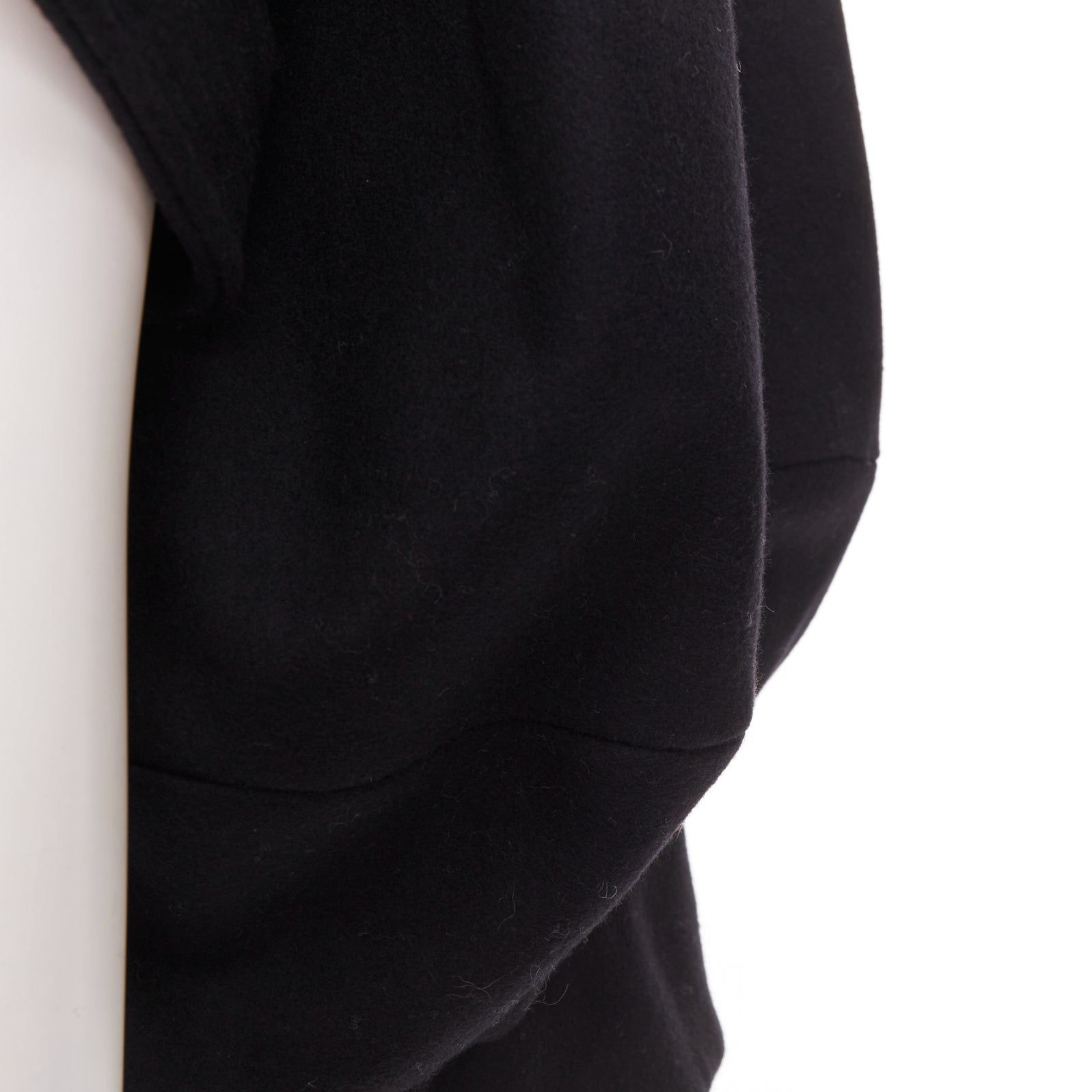 Stella McCartney STELLA MCCARTNEY 2005 black wool cashmere wide collar woven buttons short sleeve coat IT40 S Size S / US 4 / IT 40 - 7 Thumbnail