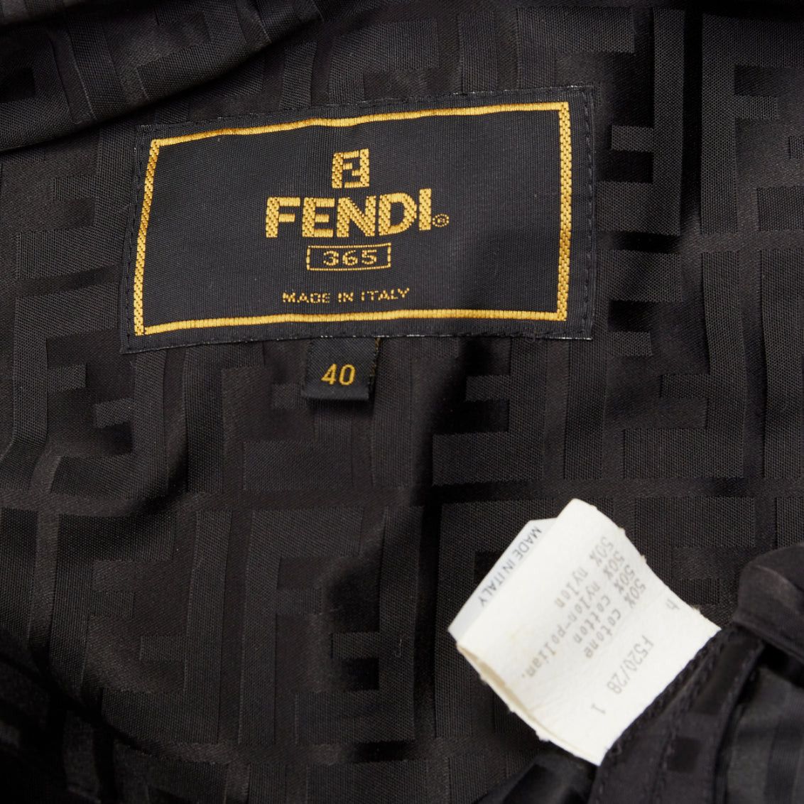 Fendi FENDI 1990s Vintage black cotton nylon FF Zucca monogram belted trench coat IT40 S Size S / US 4 / IT 40 - 8 Thumbnail
