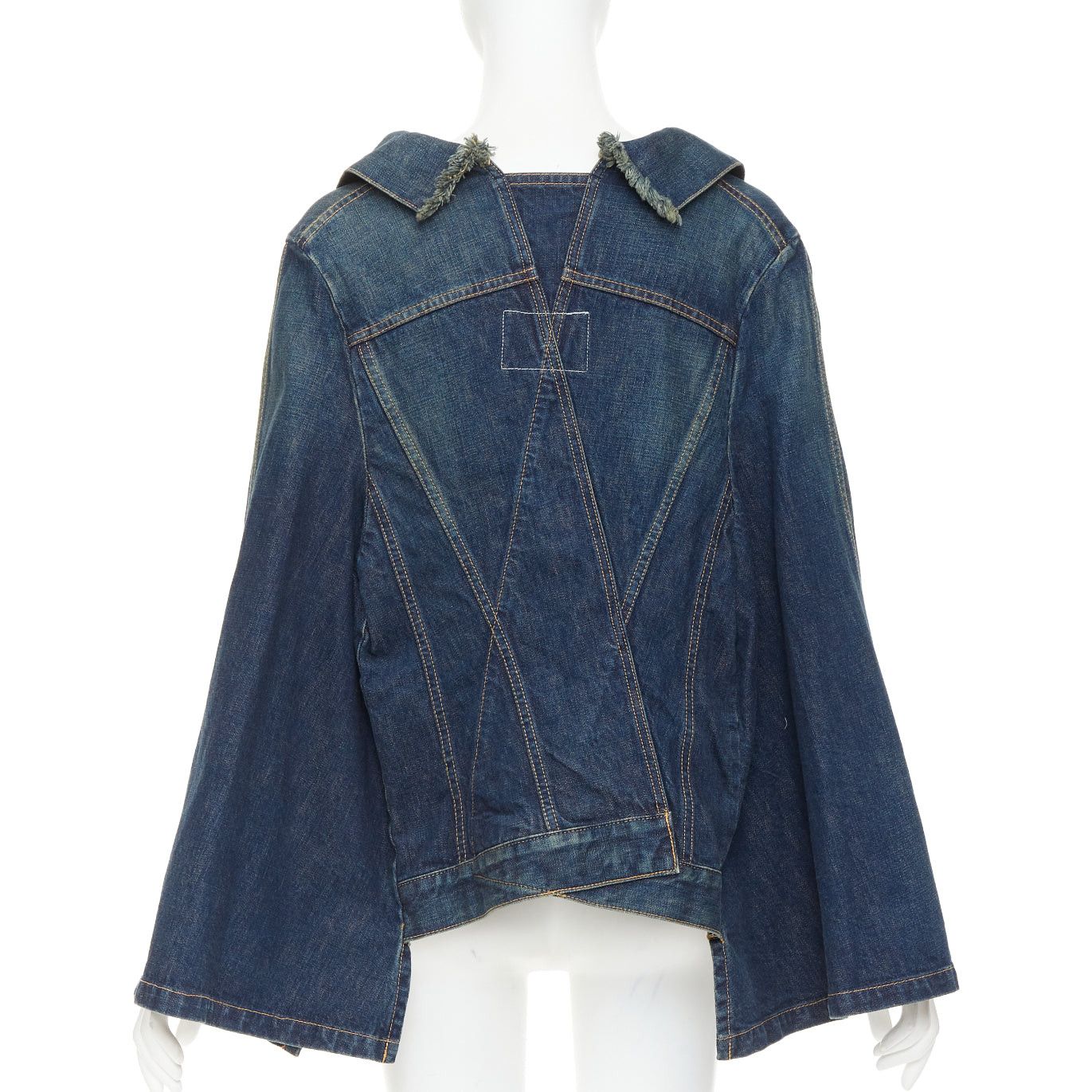 Junya Watanabe JUNYA WATANABE 2017 washed blue denim deconstructed flare caped jacket M Size M / US 6-8 / IT 42-44 - 5 Thumbnail