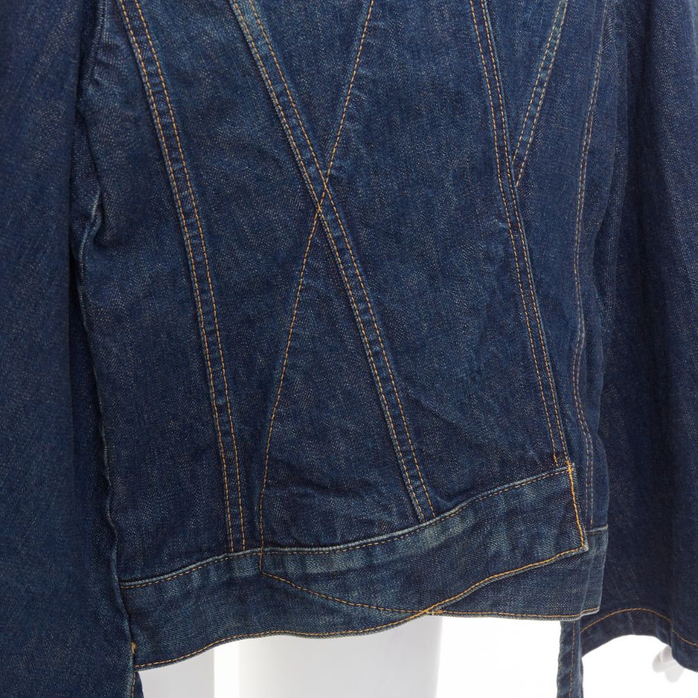 Junya Watanabe JUNYA WATANABE 2017 washed blue denim deconstructed flare caped jacket M Size M / US 6-8 / IT 42-44 - 2 Thumbnail