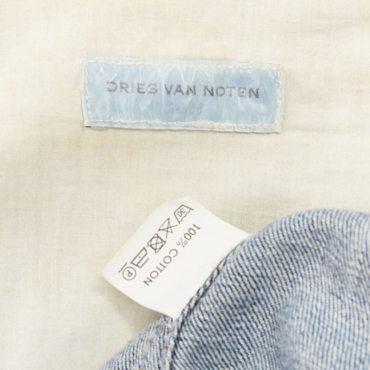 Dries Van Noten DRIES VAN NOTEN 2017 blue washed distressed 3/4 sleeve cropped denim jacket FR38 M Size M / US 6-8 / IT 42-44 - 9 Thumbnail