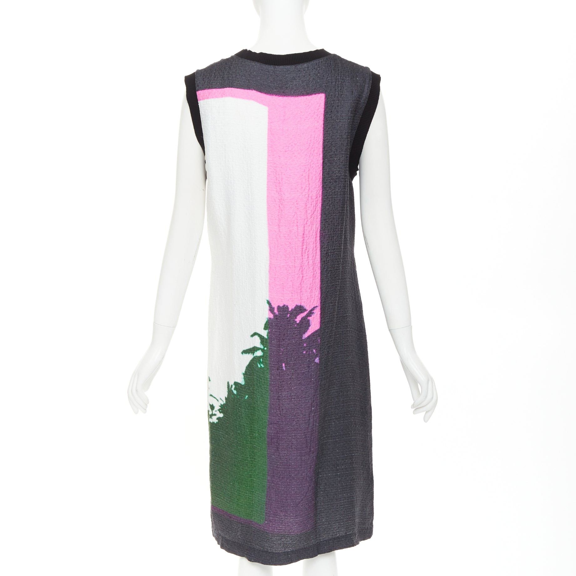 Dries Van Noten DRIES VAN NOTEN 2020 Len Lye linen blend palm tree print shift dress FR38 M Size M / US 6-8 / IT 42-44 - 5 Thumbnail