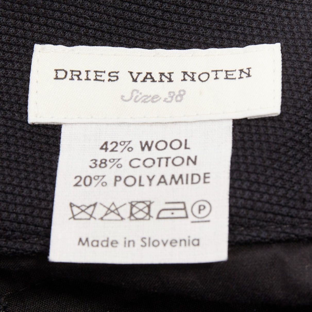 Dries Van Noten DRIES VAN NOTEN black wool cotton pleated front wide leg trousers pants FR38 M Size 28" / US 6 / IT 42 - 8 Thumbnail