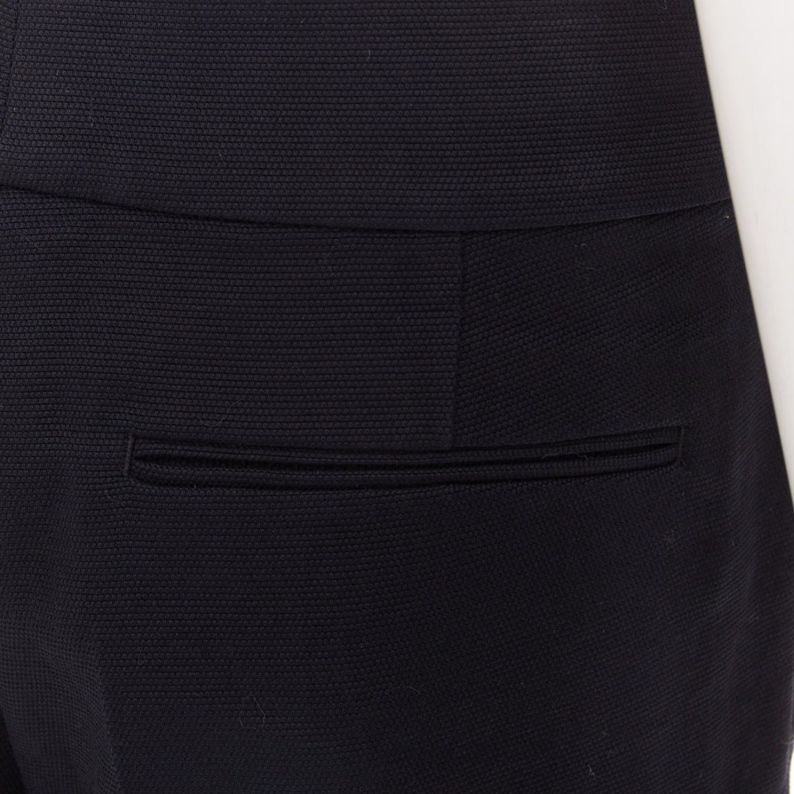 Dries Van Noten DRIES VAN NOTEN black wool cotton pleated front wide leg trousers pants FR38 M Size 28" / US 6 / IT 42 - 7 Thumbnail