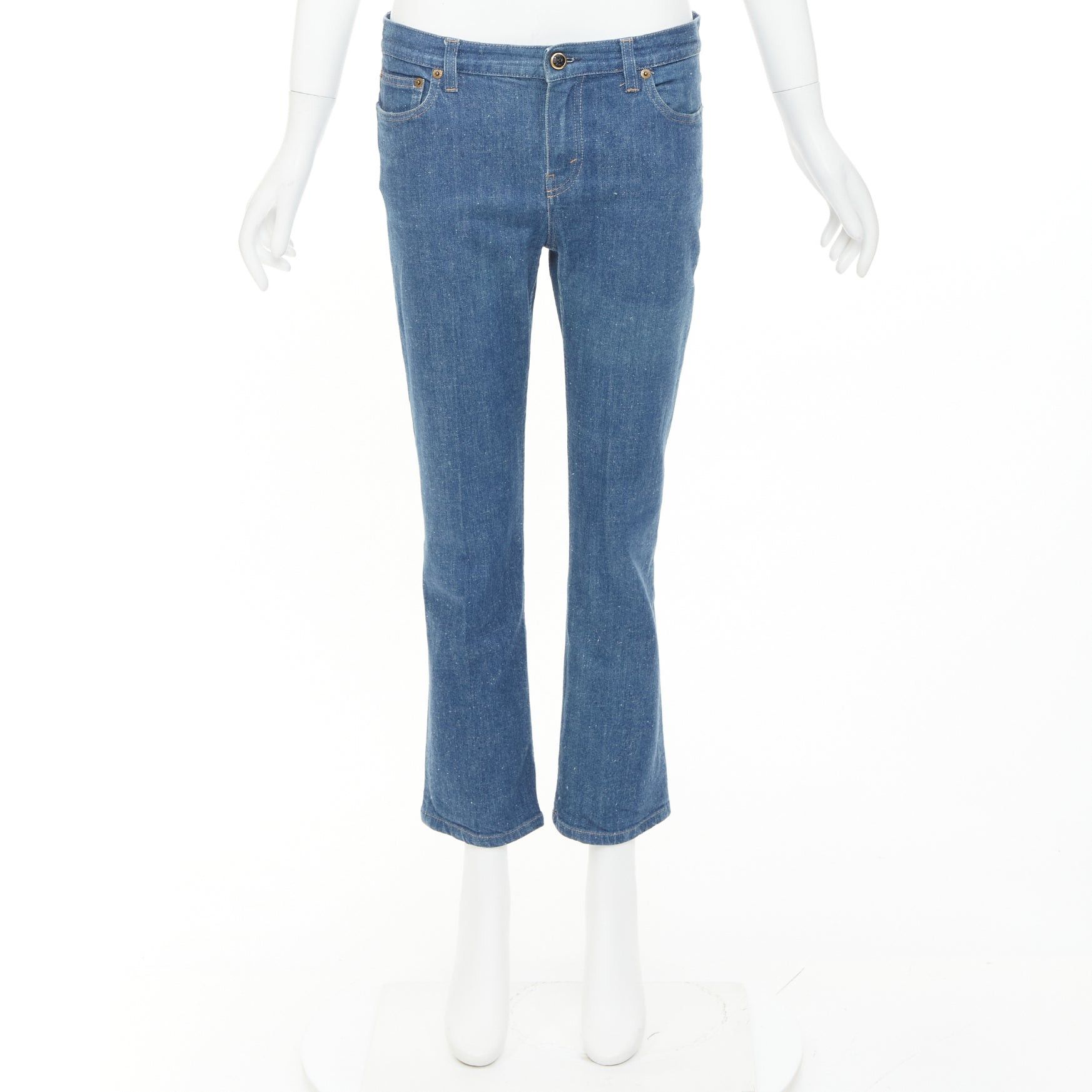 Celine OLD CELINE 2011 Phoebe Philo Triomphe button mid waist cropped straight leg jeans FR38 M Size 28" / US 6 / IT 42 - 9 Thumbnail