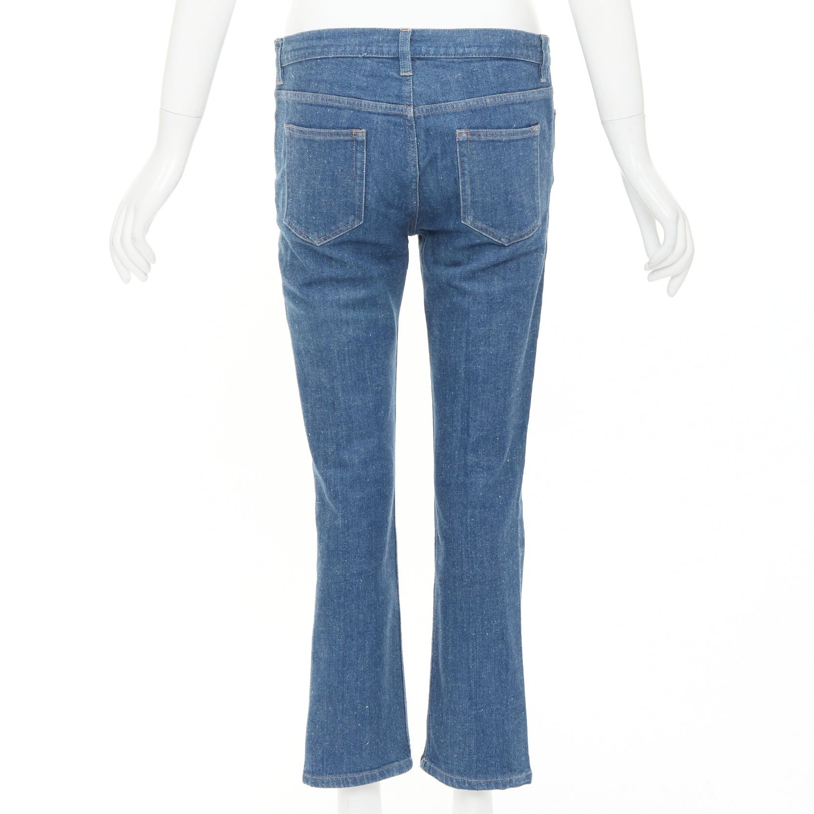 Celine OLD CELINE 2011 Phoebe Philo Triomphe button mid waist cropped straight leg jeans FR38 M Size 28" / US 6 / IT 42 - 5 Thumbnail