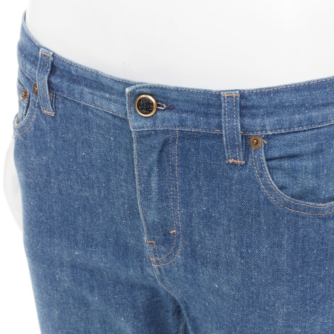 Celine OLD CELINE 2011 Phoebe Philo Triomphe button mid waist cropped straight leg jeans FR38 M Size 28" / US 6 / IT 42 - 2 Thumbnail