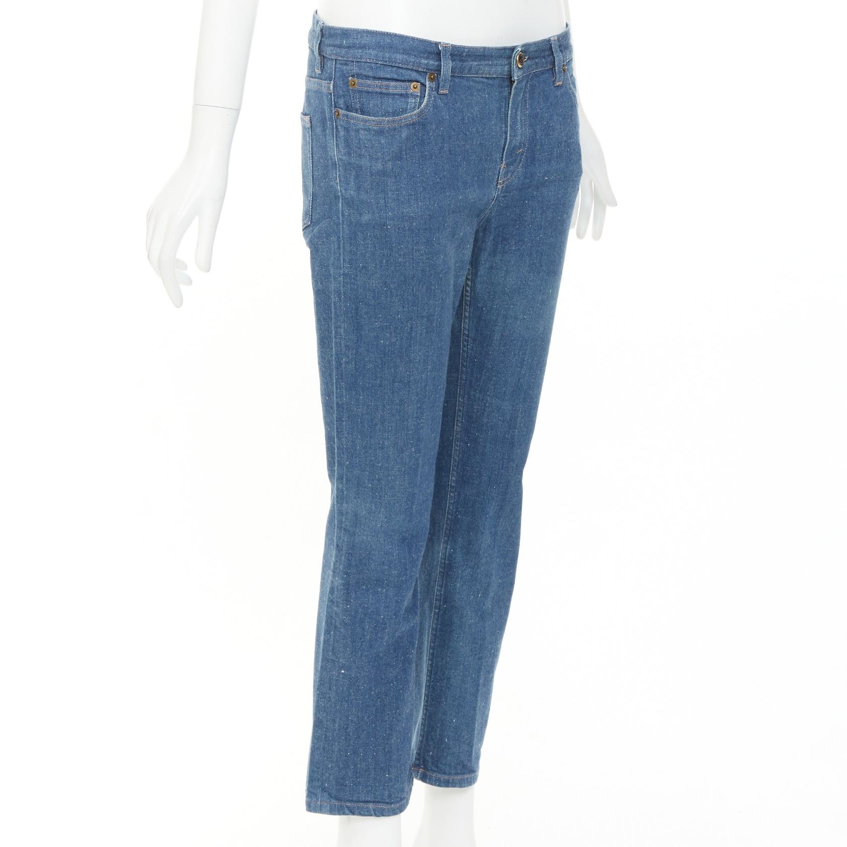 Celine OLD CELINE 2011 Phoebe Philo Triomphe button mid waist cropped straight leg jeans FR38 M Size 28" / US 6 / IT 42 - 3 Thumbnail