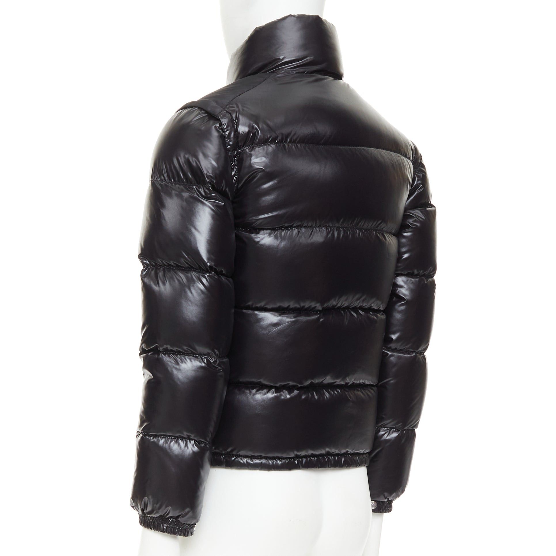 Moncler MONCLER Grenable black shine snap button cropped puffer jacket Sz.0 XS Size US S / EU 44-46 / 1 - 7 Thumbnail