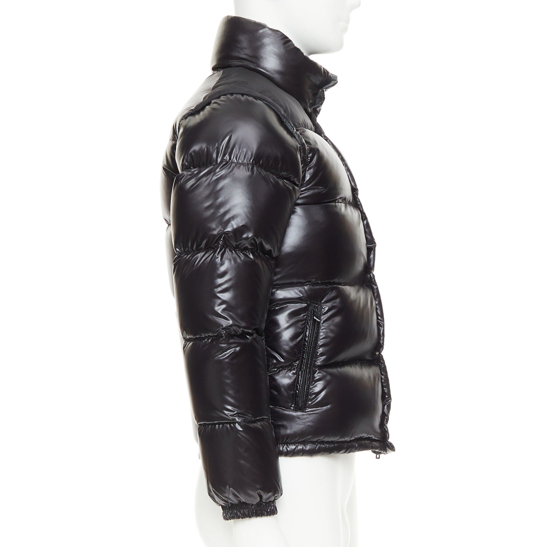 Moncler MONCLER Grenable black shine snap button cropped puffer jacket Sz.0 XS Size US S / EU 44-46 / 1 - 5 Thumbnail