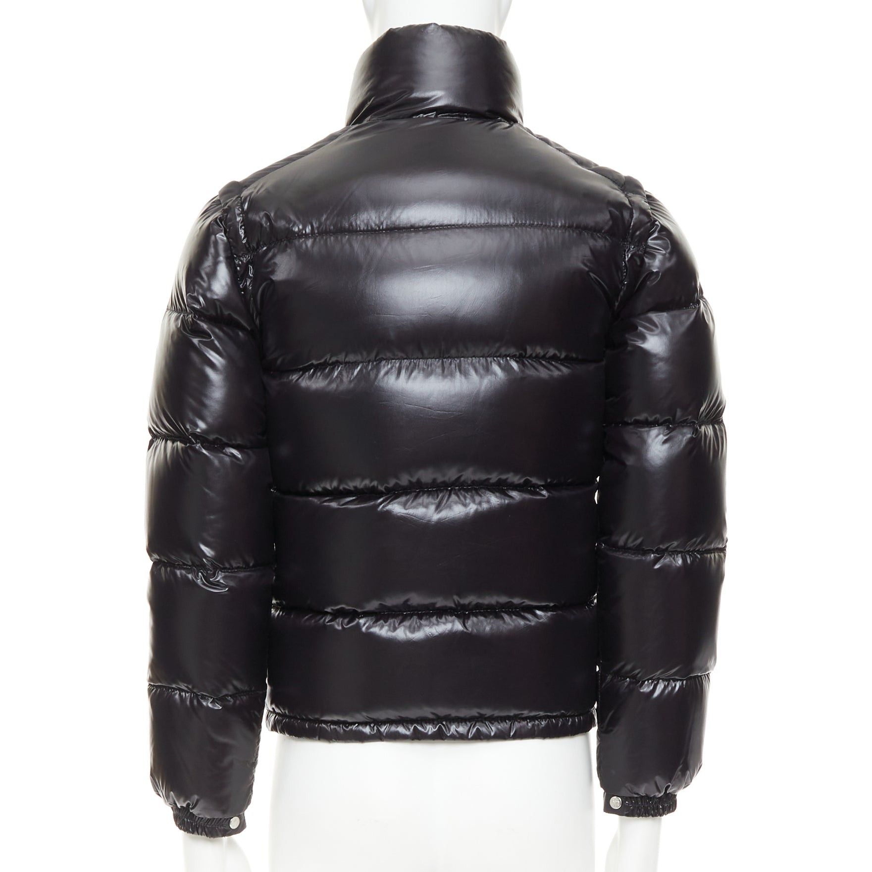 Moncler MONCLER Grenable black shine snap button cropped puffer jacket Sz.0 XS Size US S / EU 44-46 / 1 - 6 Thumbnail