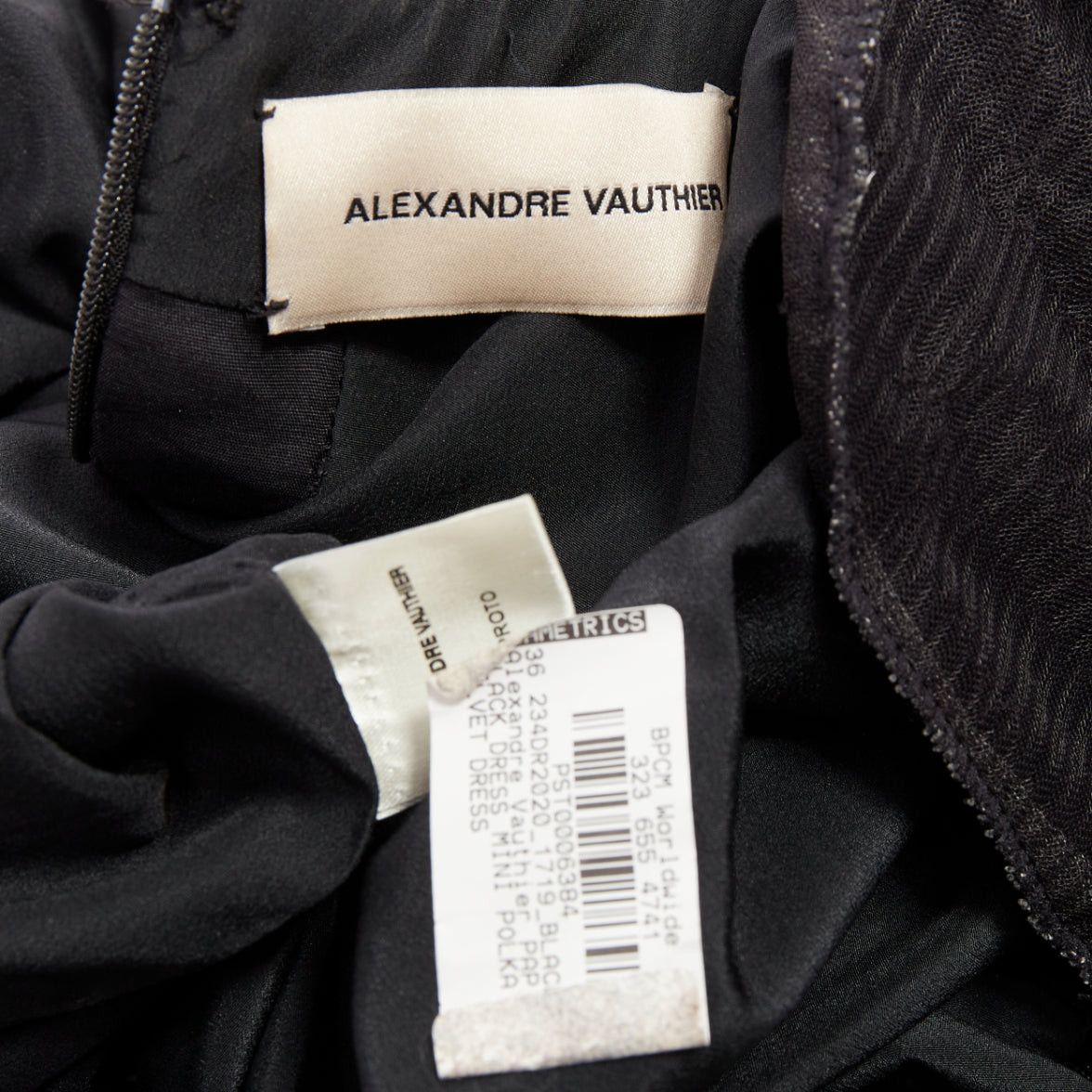 Alexandre Vauthier ALEXANDRE VAUTHIER AW2023 Runway black velvet polka dot mini dress Size S / US 4 / IT 40 - 11 Thumbnail