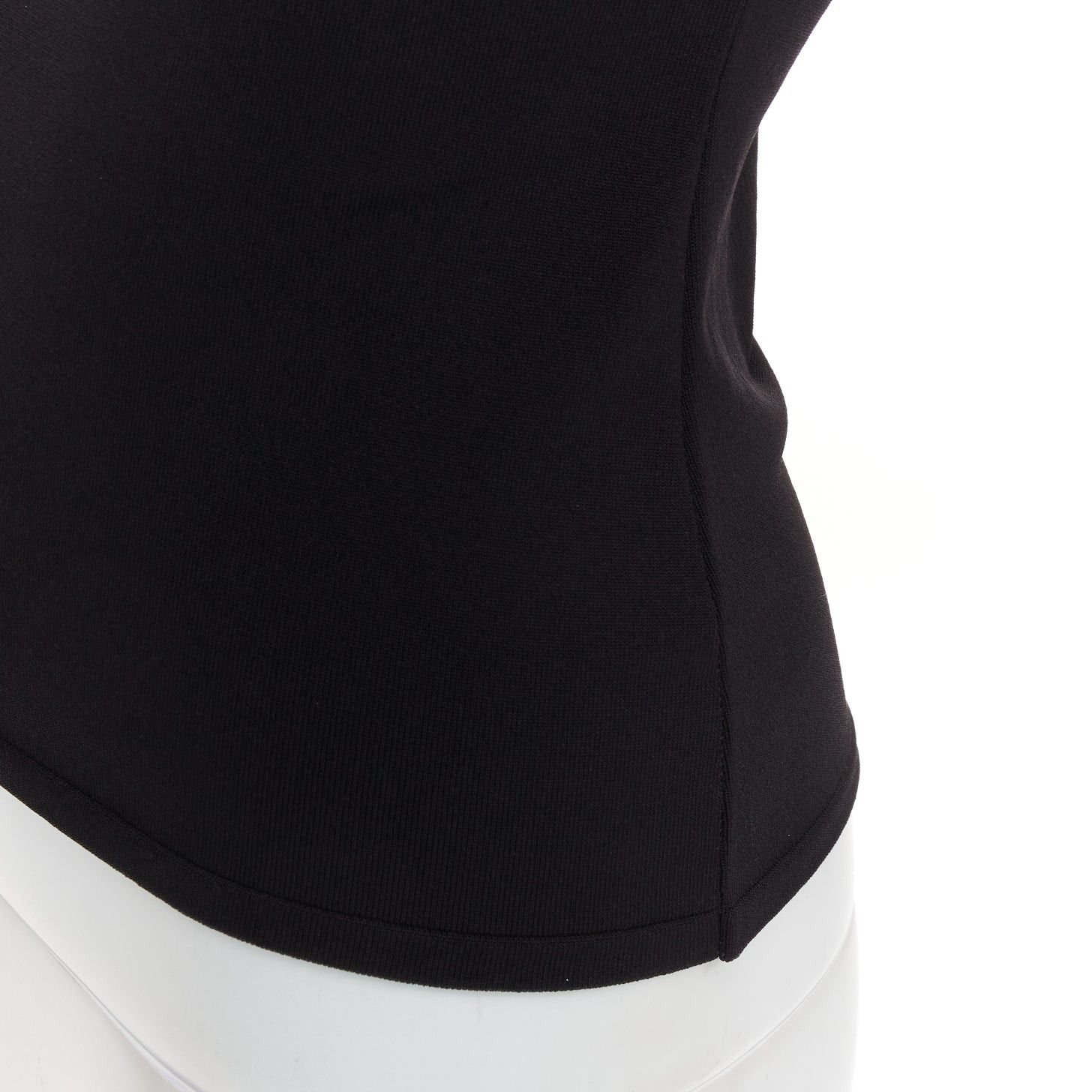 Alexandre Vauthier ALEXANDRE VAUTHIER black stretch knit high neck zip back sleeveless top Size S / US 4 / IT 40 - 7 Thumbnail