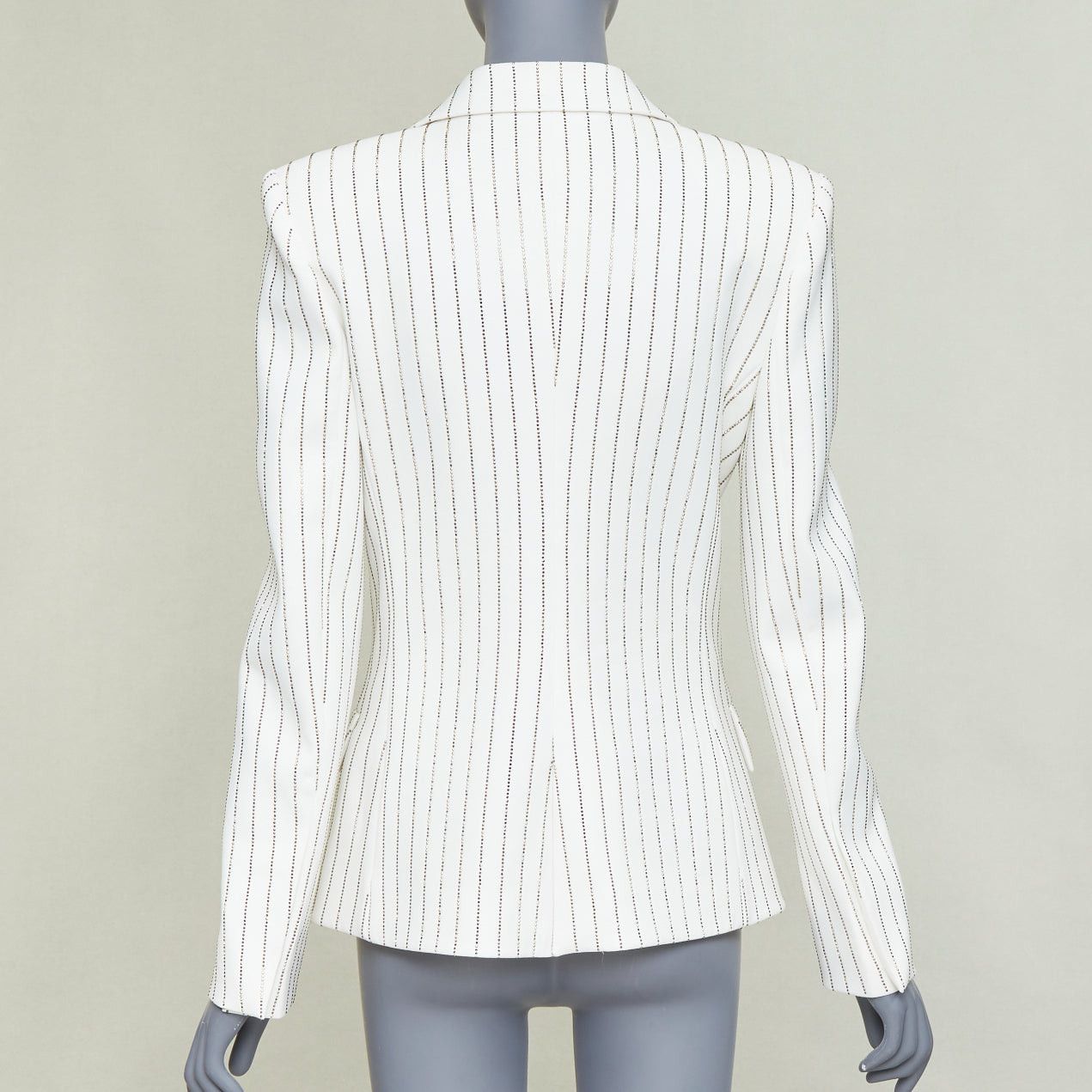 Alexandre Vauthier ALEXANDRE VAUTHIER COUTURE SS2020 Runway off white gold crystal blazer jacket FR36 S Size S / US 4 / IT 40 - 6 Thumbnail