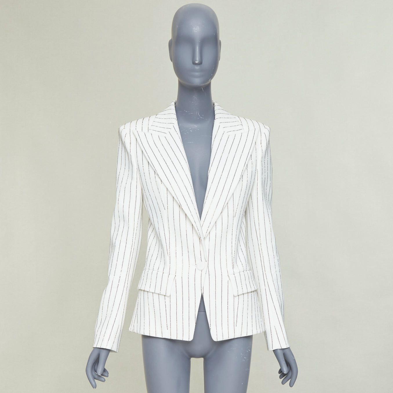 Alexandre Vauthier ALEXANDRE VAUTHIER COUTURE SS2020 Runway off white gold crystal blazer jacket FR36 S Size S / US 4 / IT 40 - 10 Thumbnail