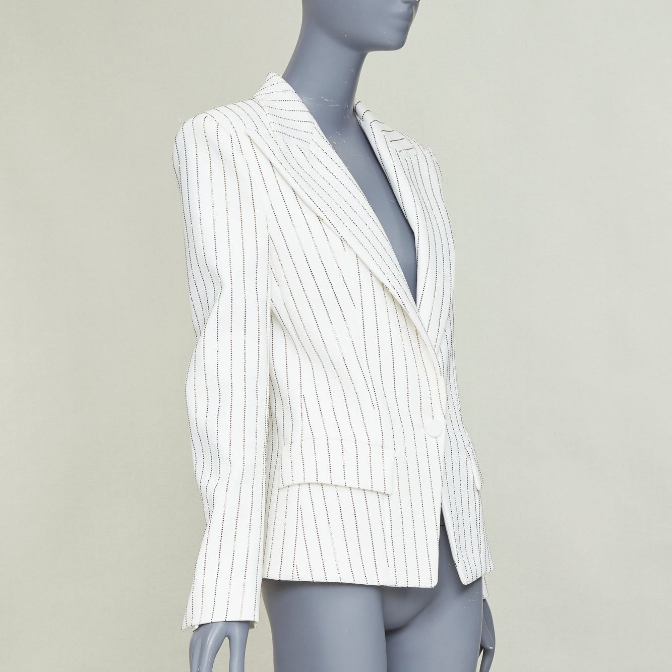 Alexandre Vauthier ALEXANDRE VAUTHIER COUTURE SS2020 Runway off white gold crystal blazer jacket FR36 S Size S / US 4 / IT 40 - 4 Thumbnail