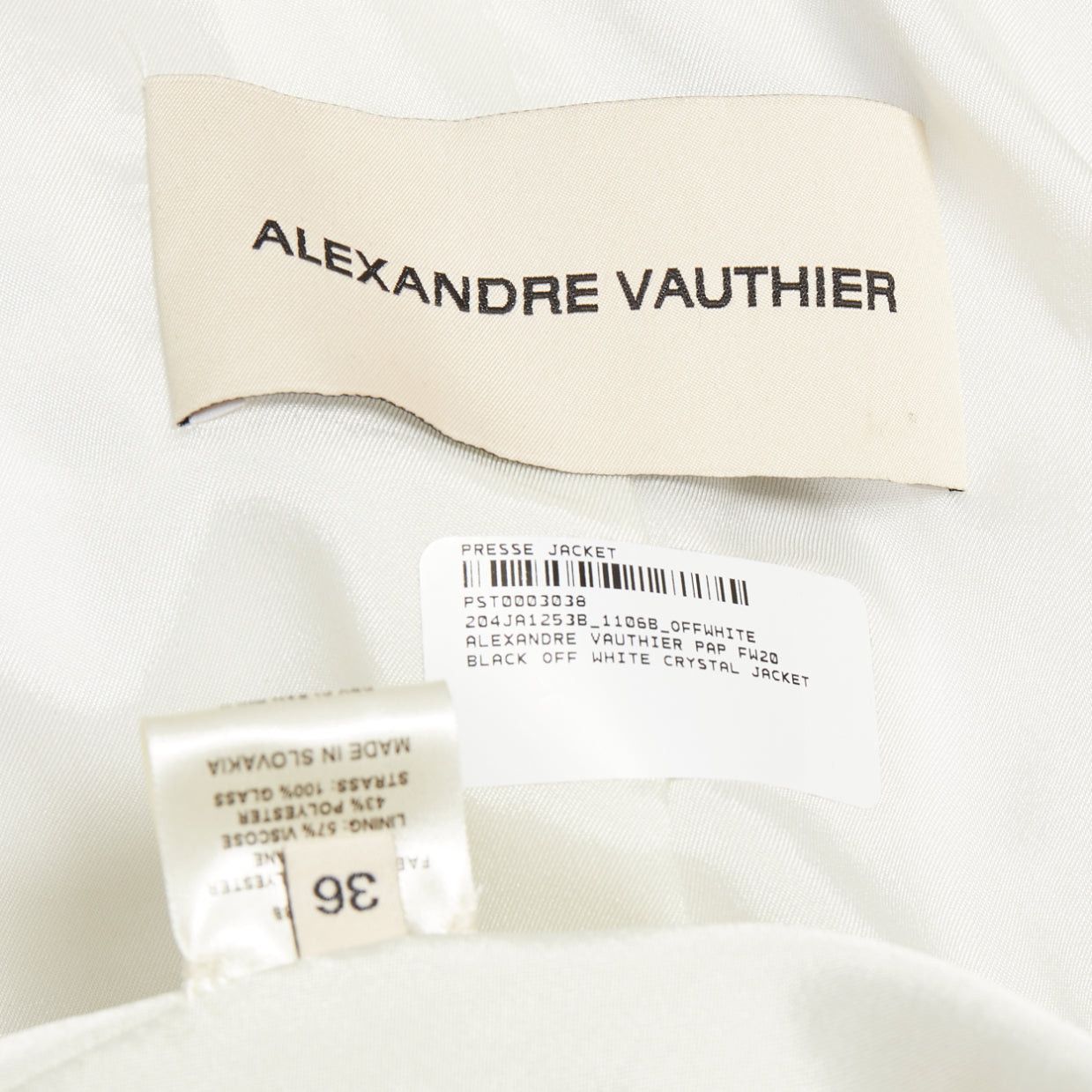 Alexandre Vauthier ALEXANDRE VAUTHIER COUTURE SS2020 Runway off white gold crystal blazer jacket FR36 S Size S / US 4 / IT 40 - 9 Thumbnail