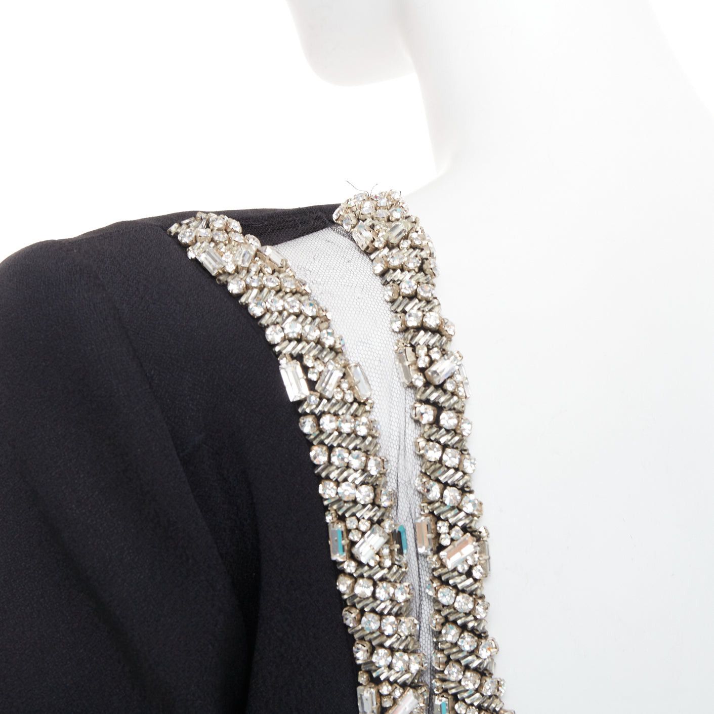 Alexandre Vauthier ALEXANDRE VAUTHIER COUTURE 2023 Runway black crepe crystal embellished open back dress Size S / US 4 / IT 40 - 2 Thumbnail