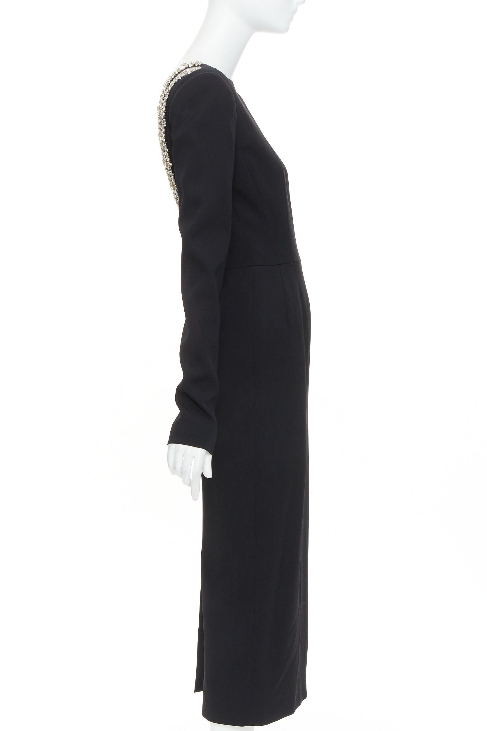 Alexandre Vauthier ALEXANDRE VAUTHIER COUTURE 2023 Runway black crepe crystal embellished open back dress Size S / US 4 / IT 40 - 5 Thumbnail