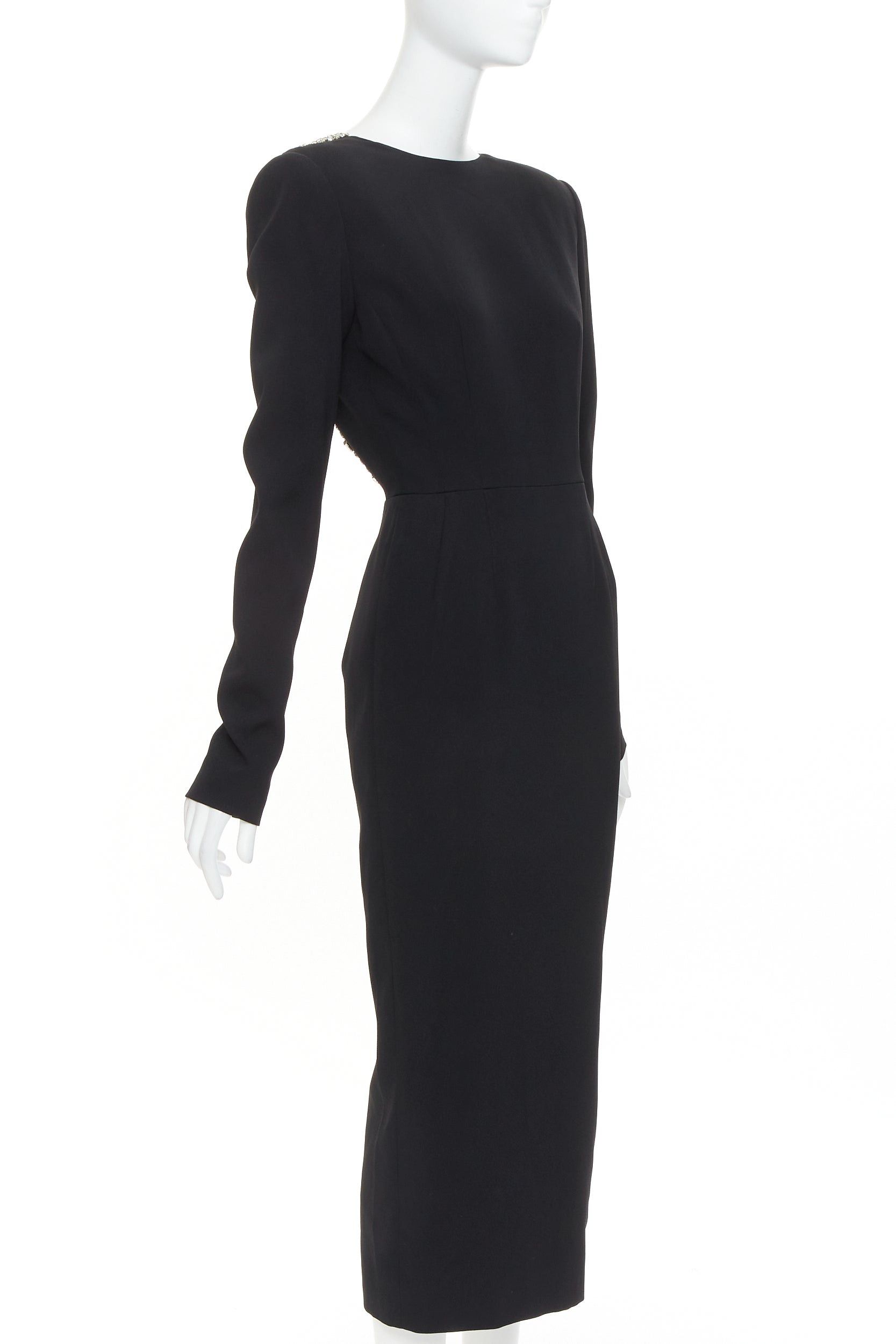 Alexandre Vauthier ALEXANDRE VAUTHIER COUTURE 2023 Runway black crepe crystal embellished open back dress Size S / US 4 / IT 40 - 4 Thumbnail