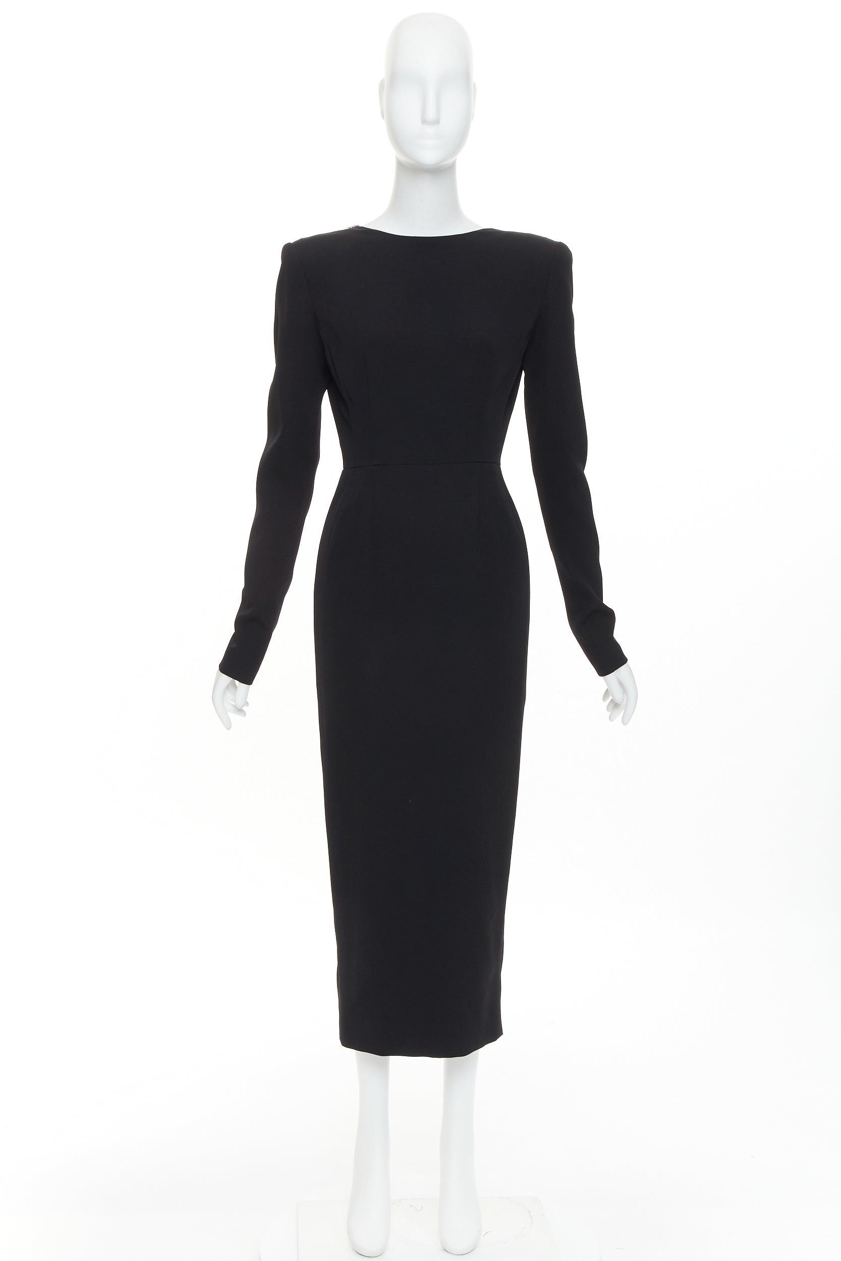 Alexandre Vauthier ALEXANDRE VAUTHIER COUTURE 2023 Runway black crepe crystal embellished open back dress Size S / US 4 / IT 40 - 12 Thumbnail