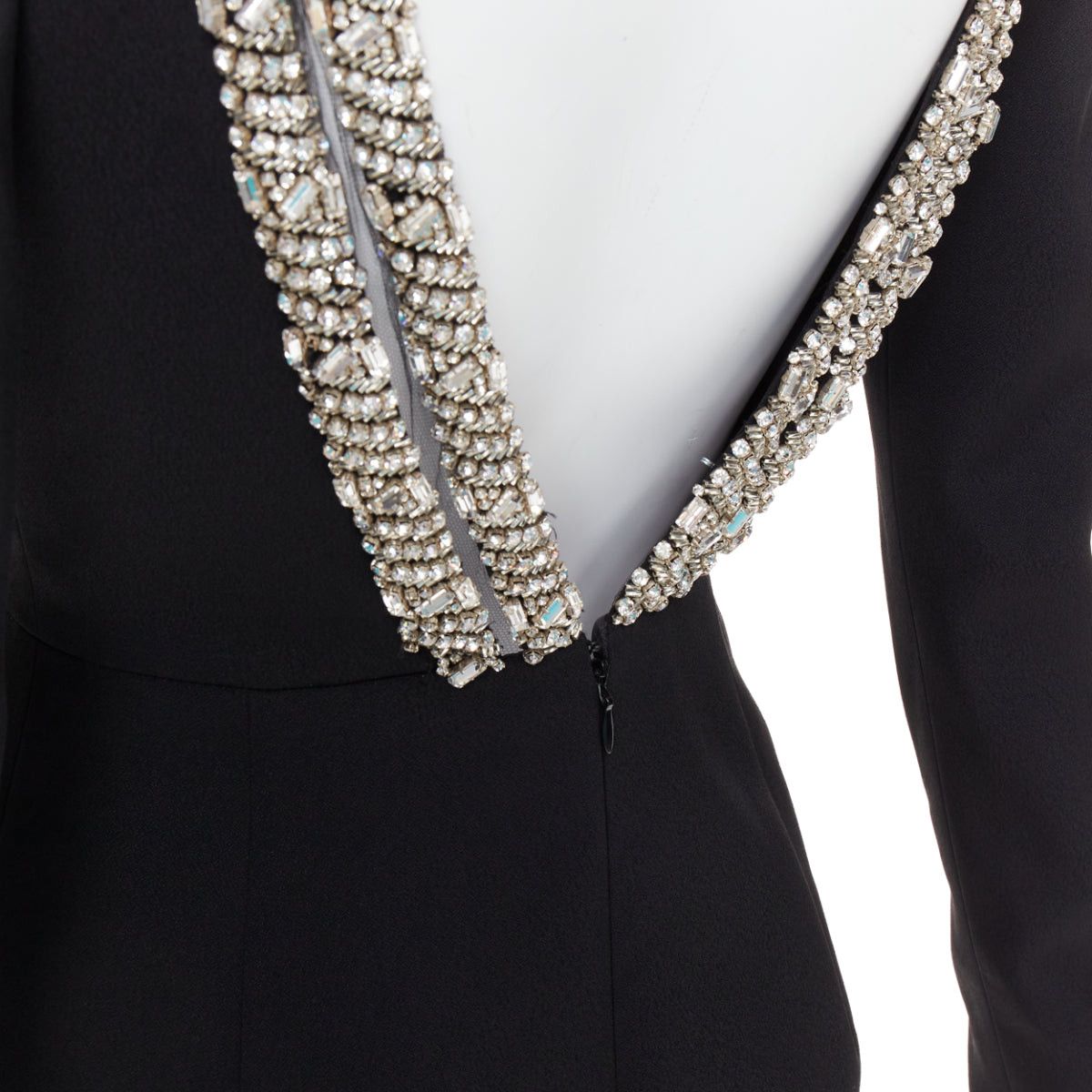 Alexandre Vauthier ALEXANDRE VAUTHIER COUTURE 2023 Runway black crepe crystal embellished open back dress Size S / US 4 / IT 40 - 7 Thumbnail