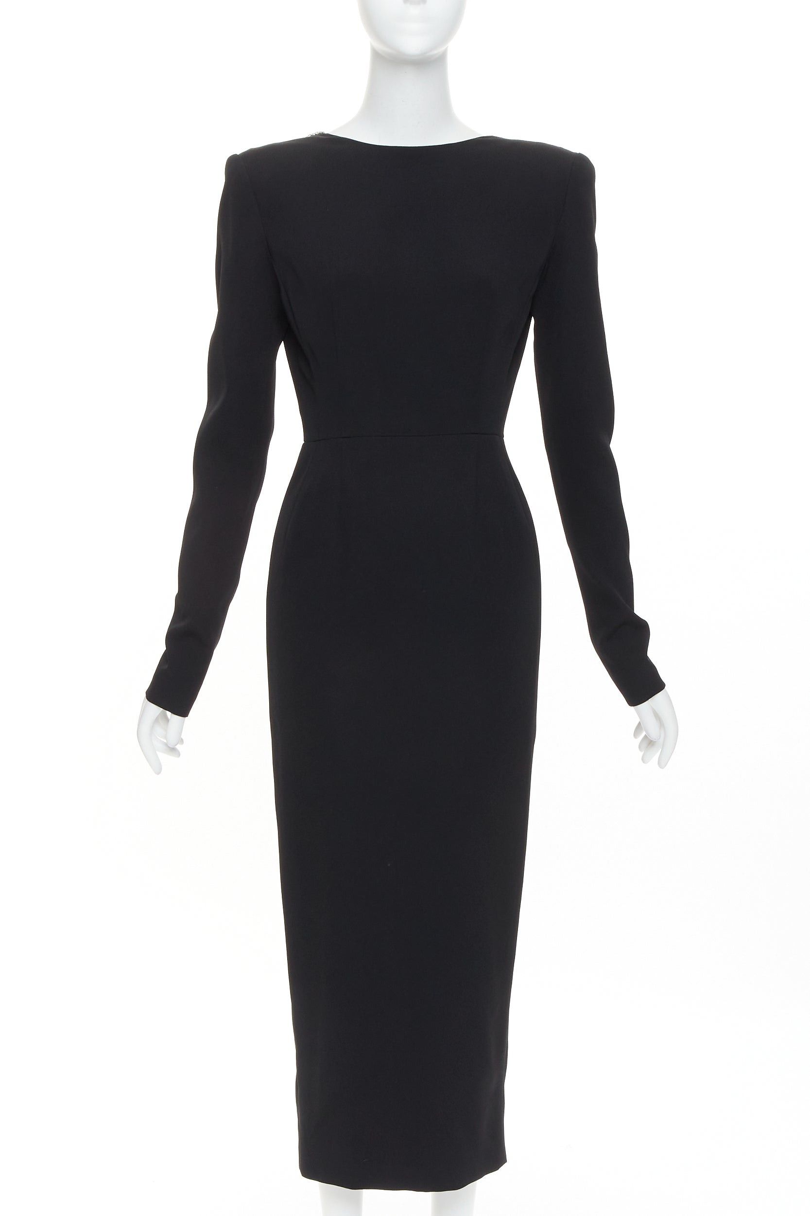 Alexandre Vauthier ALEXANDRE VAUTHIER COUTURE 2023 Runway black crepe crystal embellished open back dress Size S / US 4 / IT 40 - 3 Thumbnail