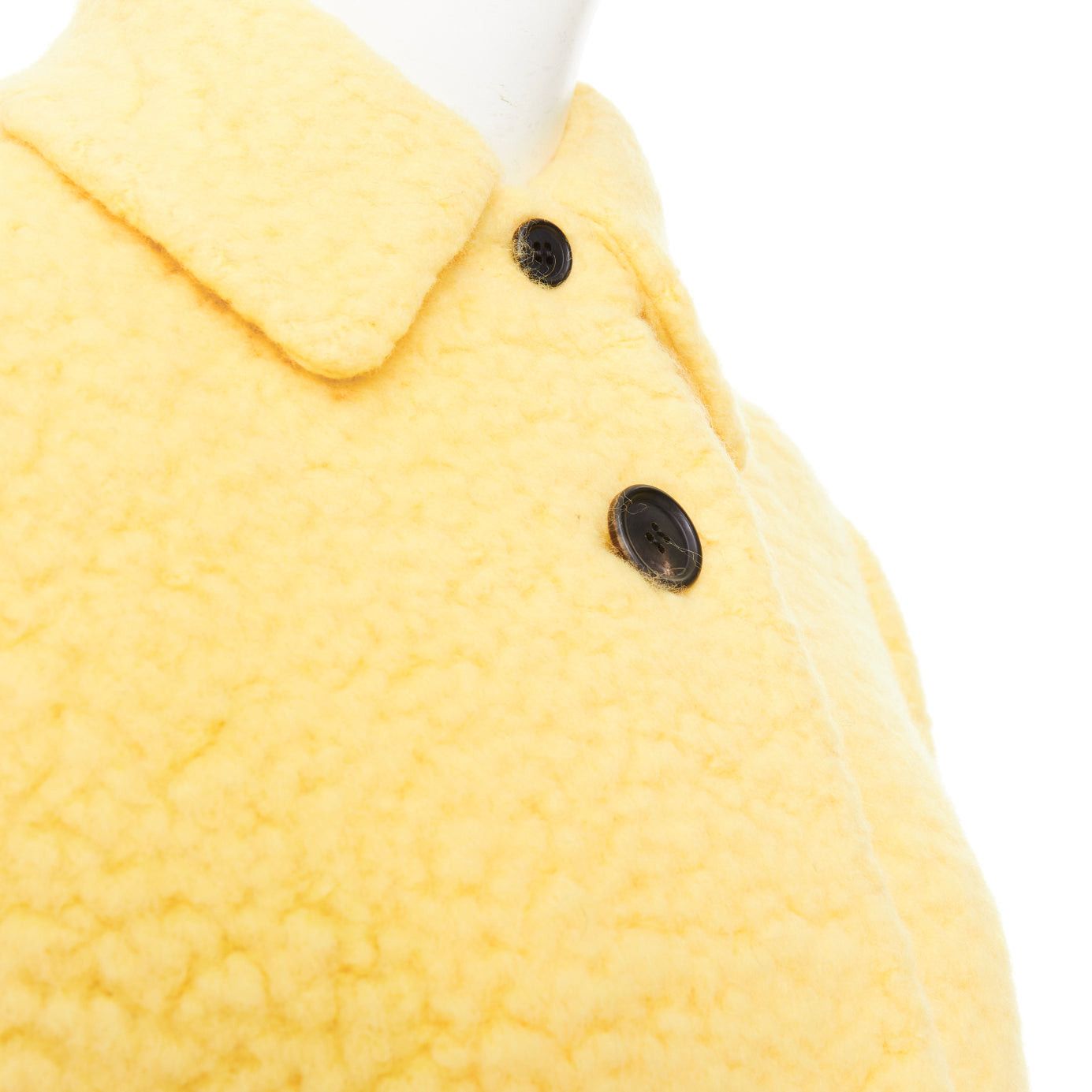Prada PRADA 2021 Raf Simons Runway pastel yellow wool boucle long oversized coat IT42 M Size M / US 6-8 / IT 42-44 - 2 Thumbnail