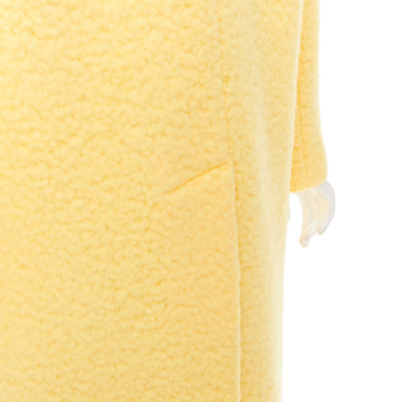 Prada PRADA 2021 Raf Simons Runway pastel yellow wool boucle long oversized coat IT42 M Size M / US 6-8 / IT 42-44 - 8 Thumbnail