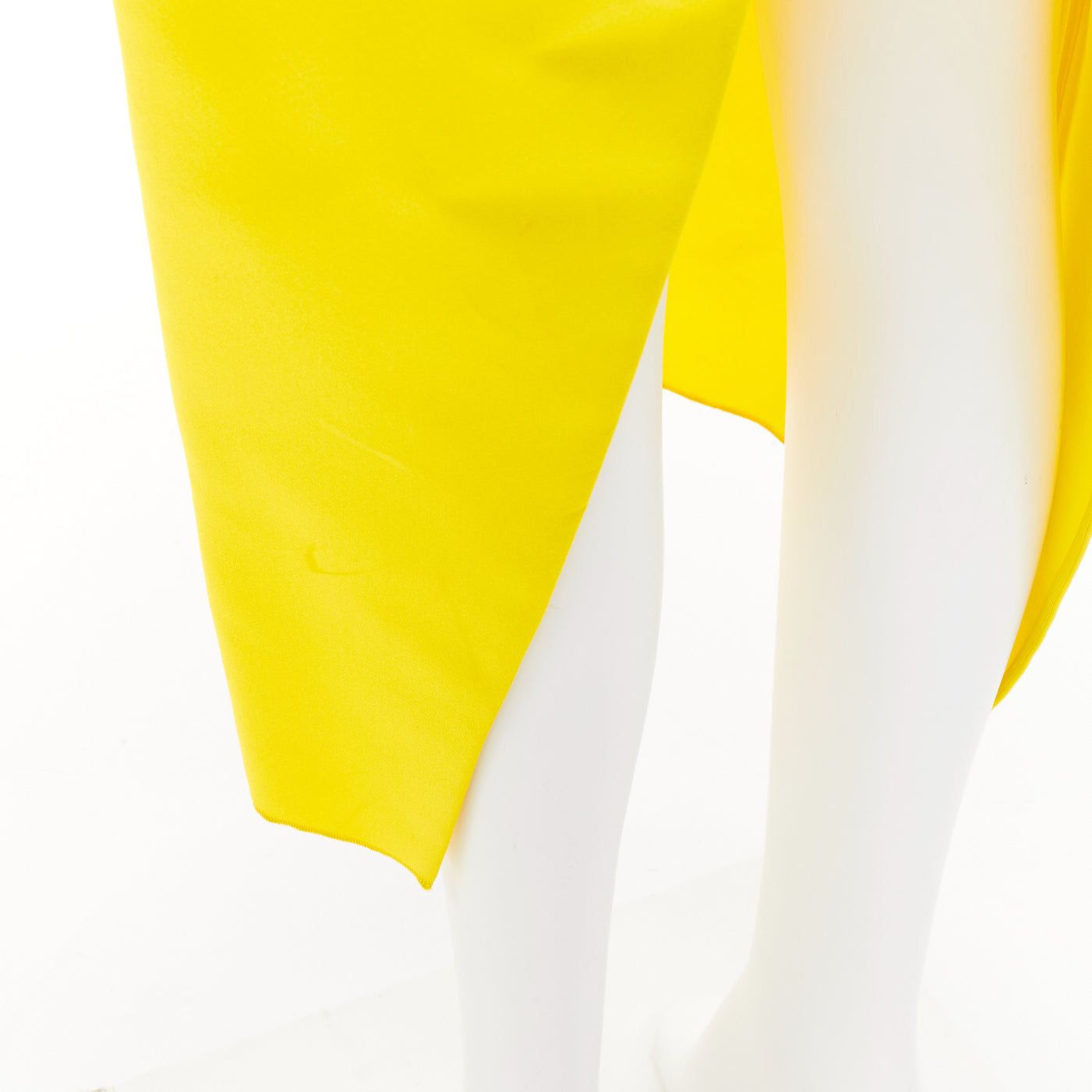 Prada PRADA 2022 Raf Simons Runway yellow satin black split high waisted midi skirt IT40 S Size 27" / US 4 / IT 40 - 7 Thumbnail
