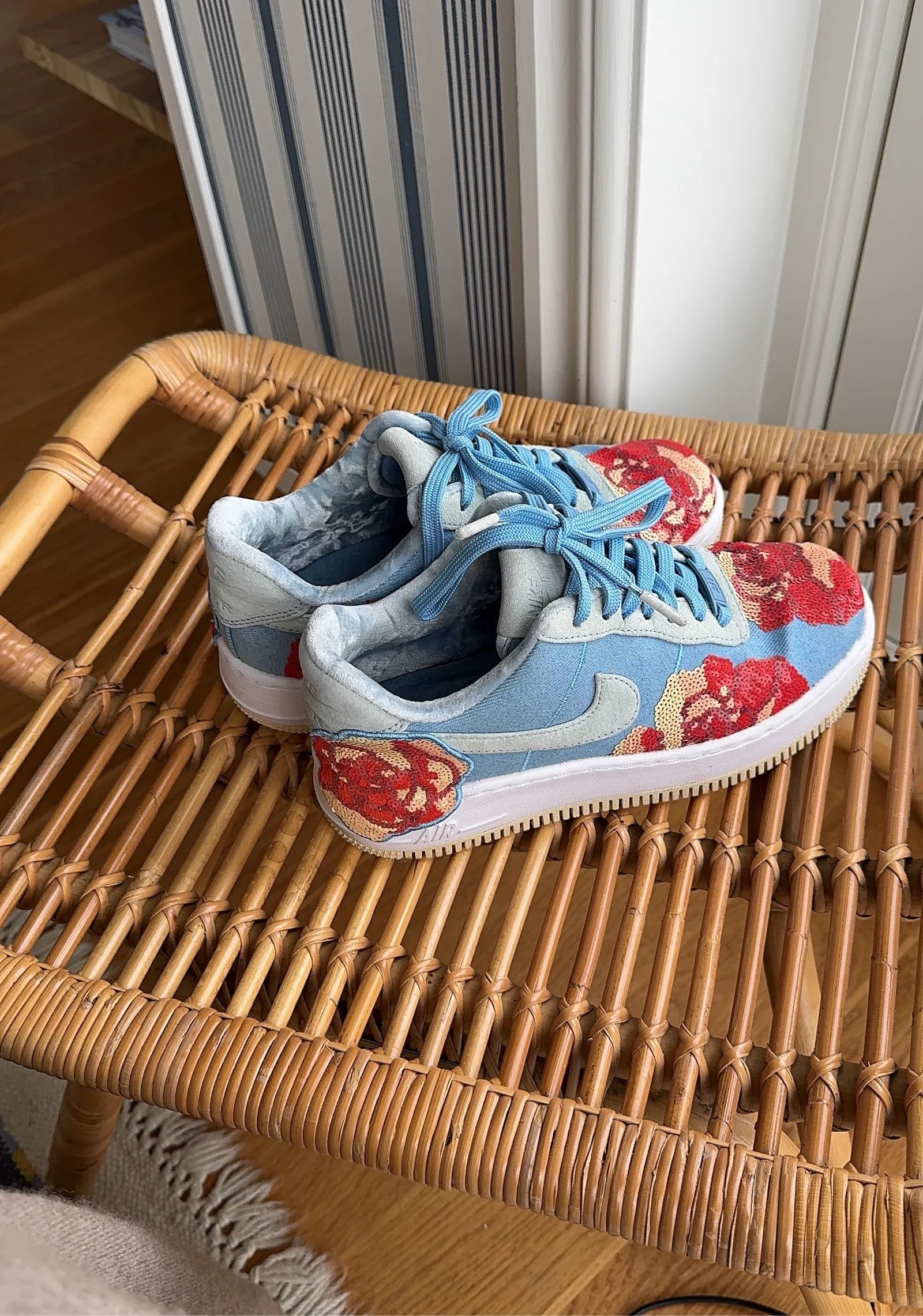 Nike Nike Air Force Nike Air Force Floral Sequin Sneakers Size US 8 / IT 38 - 2 Thumbnail
