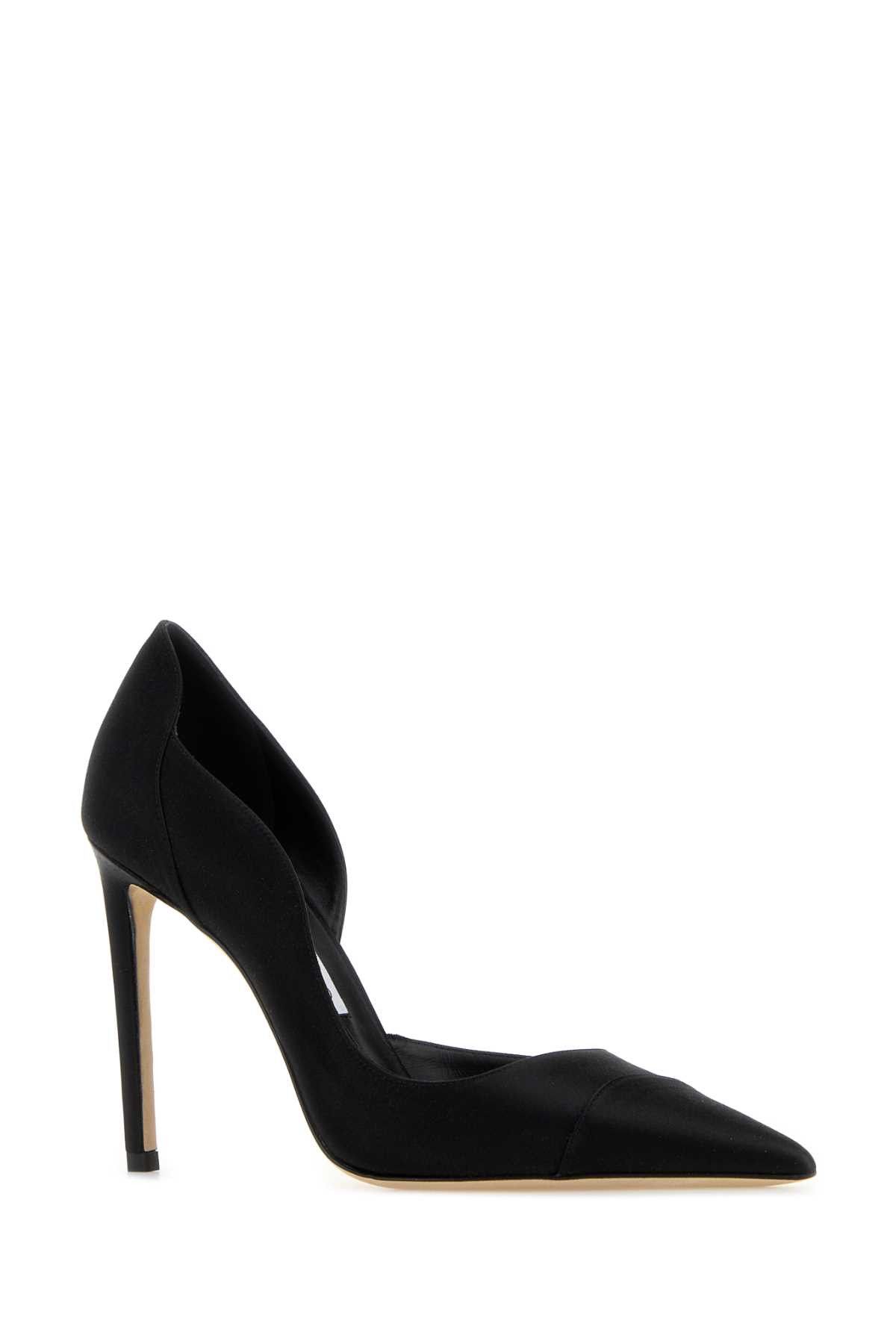 Jimmy Choo Black Satin Brigitte 100 Pumps Size US 7.5 / IT 37.5 - 2 Thumbnail