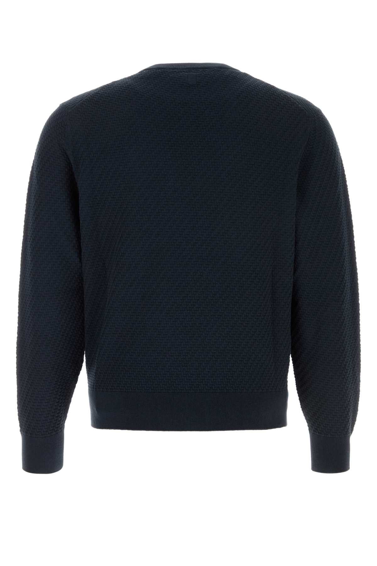 Canali Dark Blue Cotton Blend Sweater Size US XXL / EU 58 / 5 - 2 Thumbnail