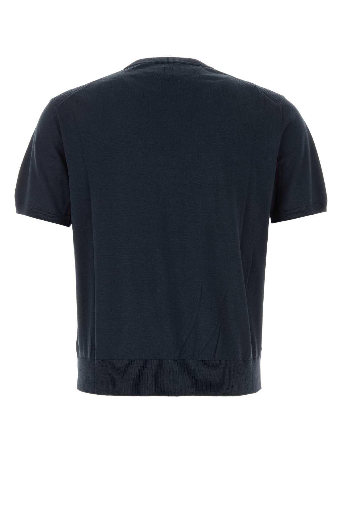 Canali Dark Blue Cotton Blend Sweater Size US L / EU 52-54 / 3 - 2 Thumbnail