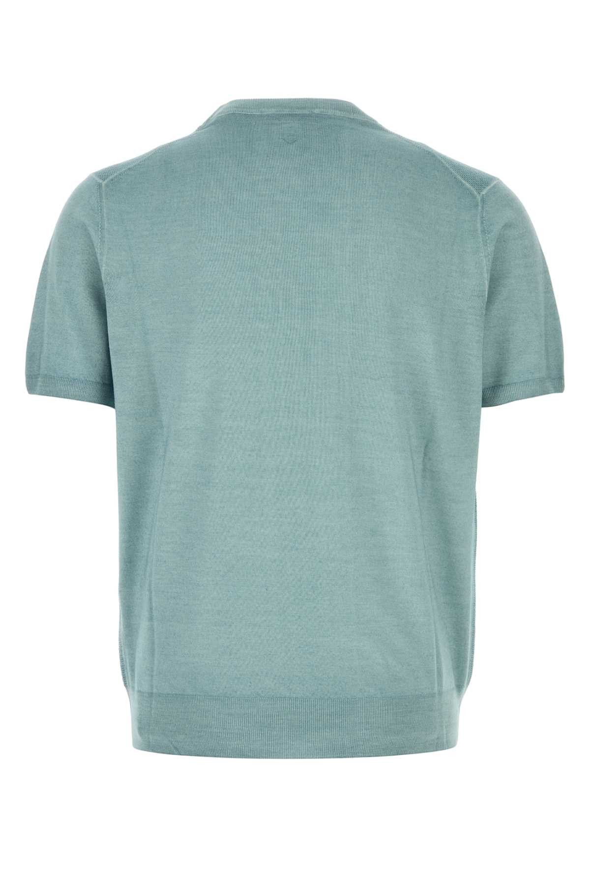Canali Light Blue Knit T-Shirt Size US XXL / EU 58 / 5 - 2 Thumbnail