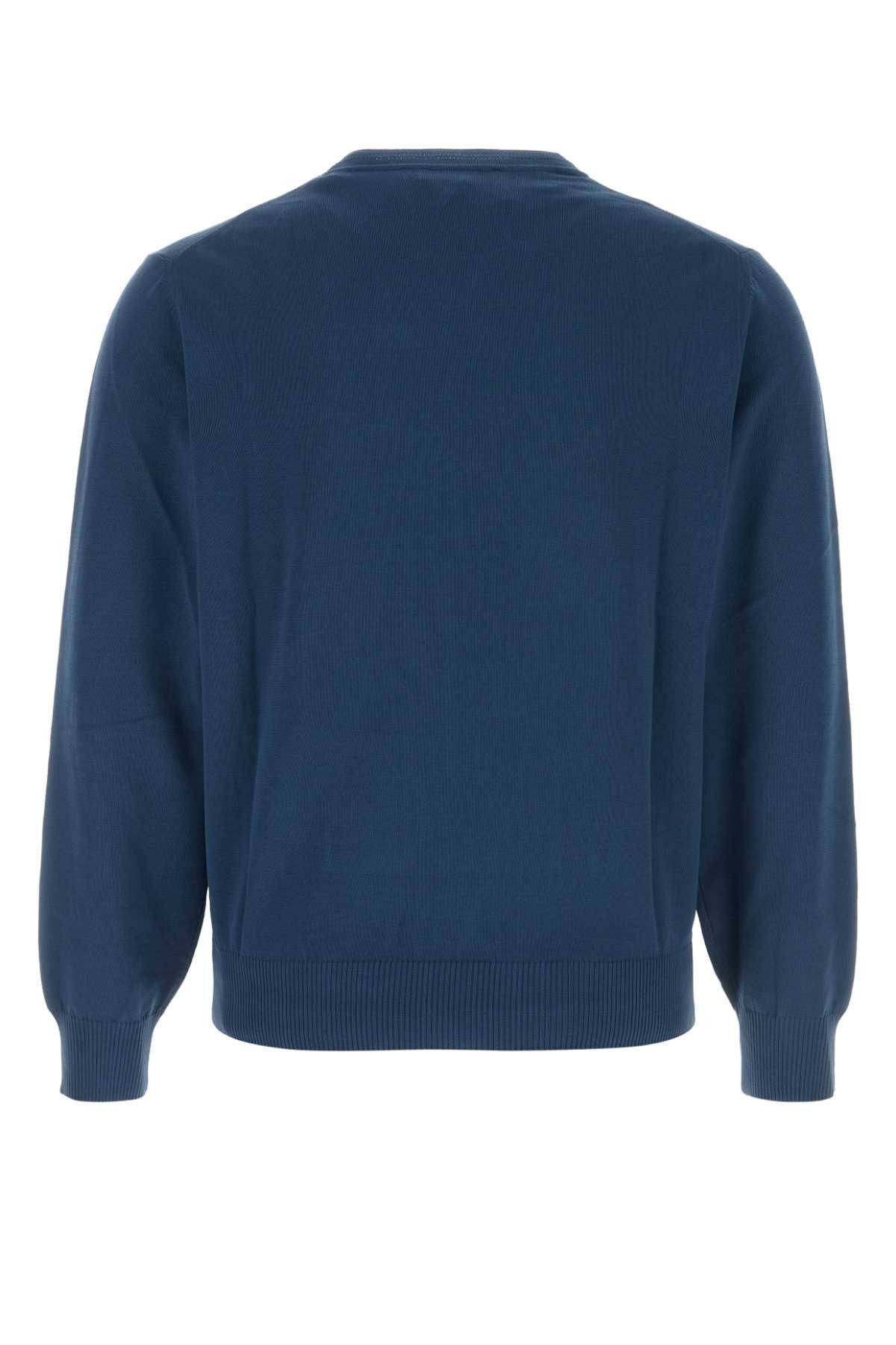 Canali Navy Blue Cotton Sweater Size US L / EU 52-54 / 3 - 2 Thumbnail
