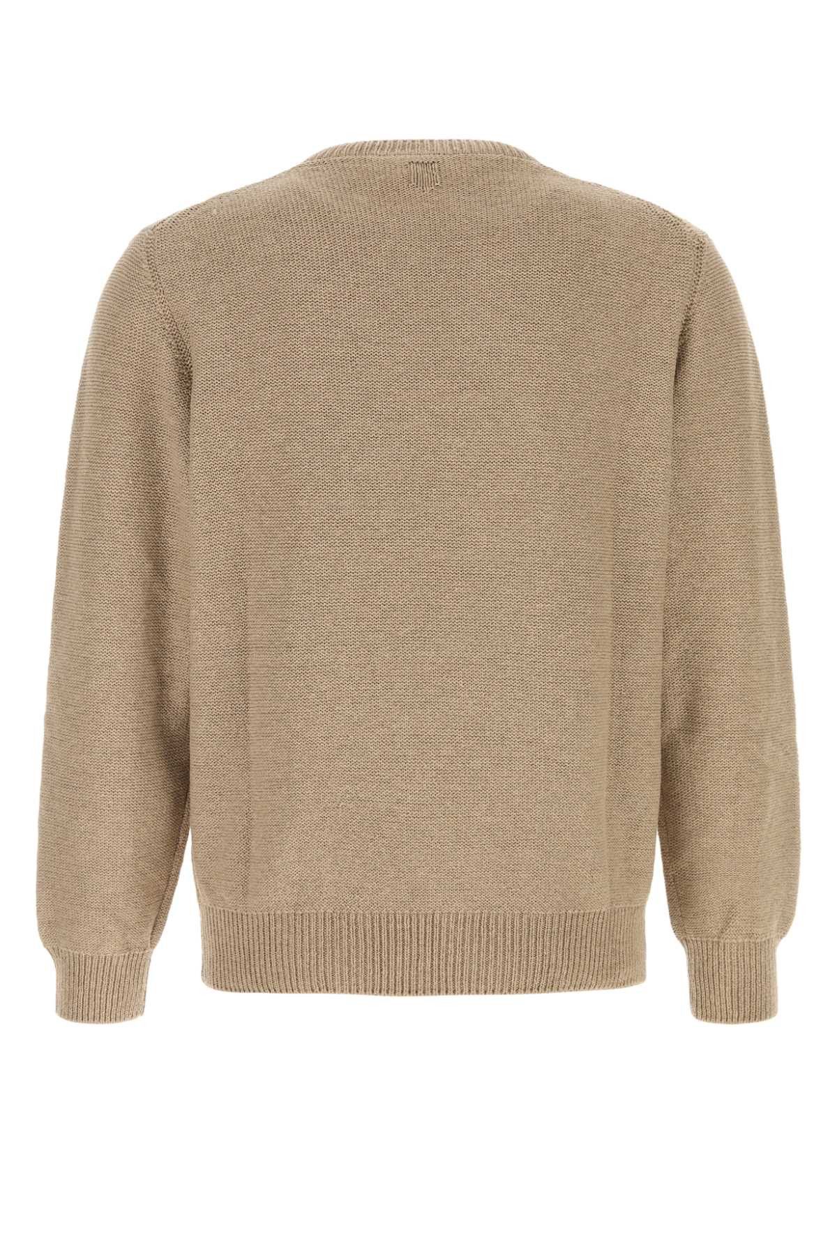 Canali Camel Cotton Blend Sweater Size US L / EU 52-54 / 3 - 2 Thumbnail
