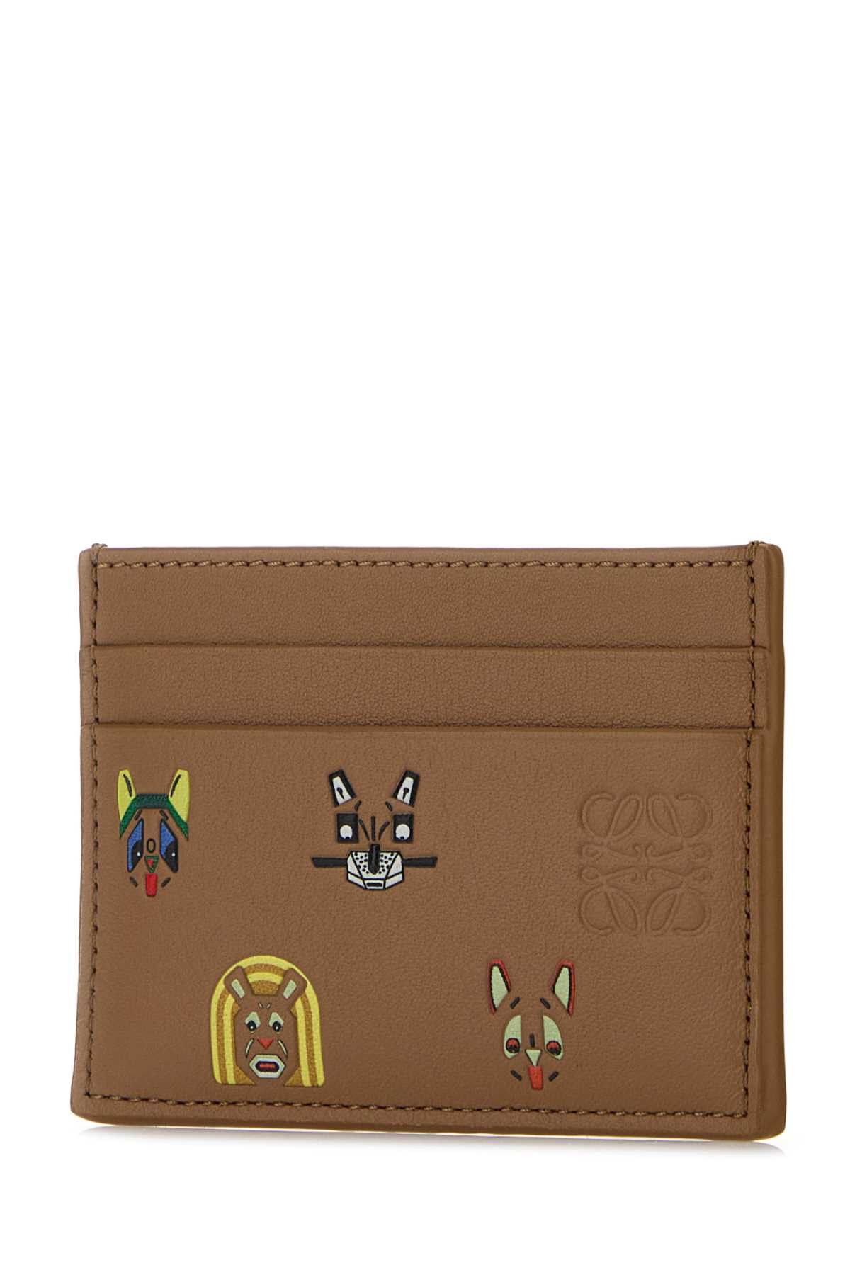 Loewe Camel Leather Cats Card Holder Size ONE SIZE - 2 Thumbnail