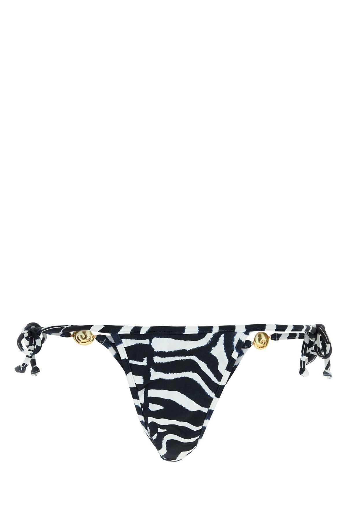 Reina Olga Printed Stretch Nylon Carioca Bikini Bottom Size M / US 6-8 / IT 42-44 - 2 Thumbnail