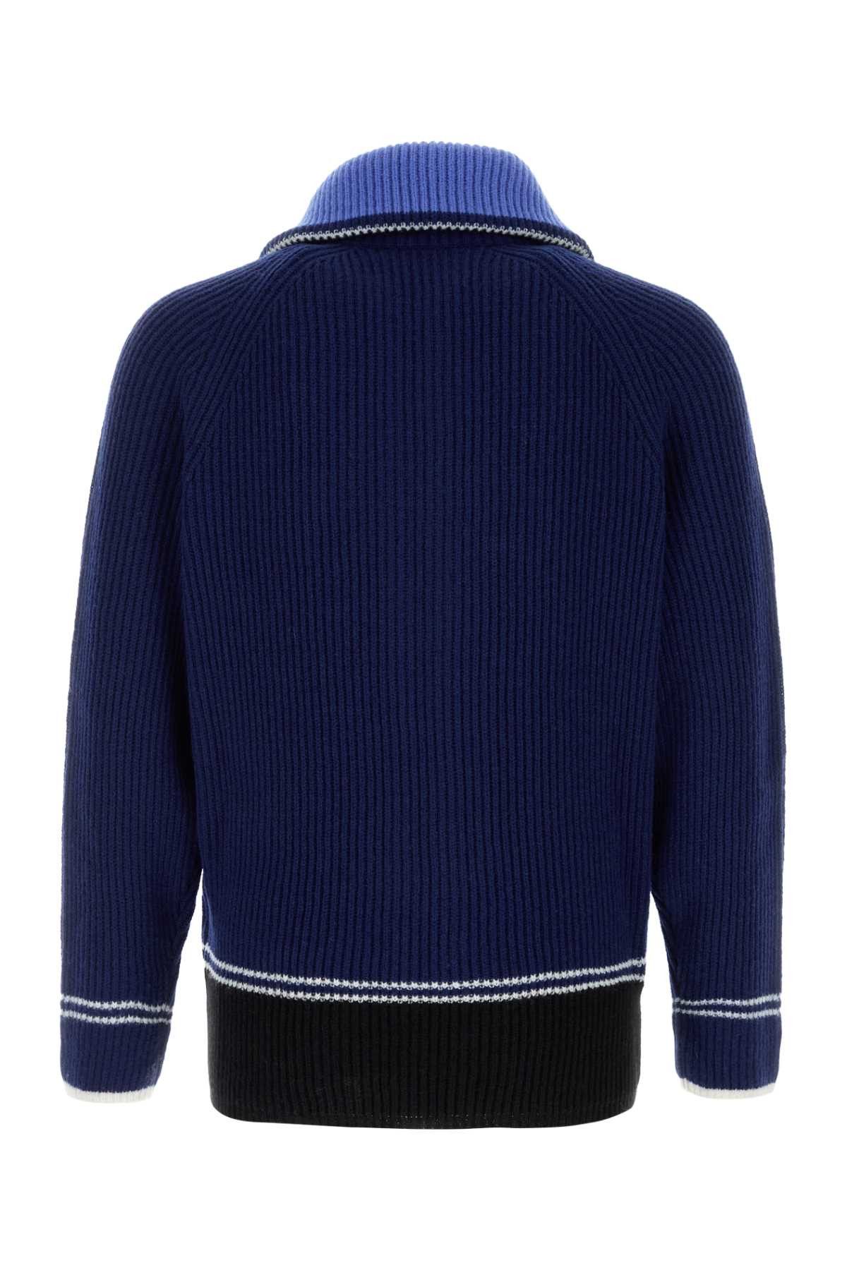 Marni Blue Wool Blend Cardigan Size US L / EU 52-54 / 3 - 2 Thumbnail