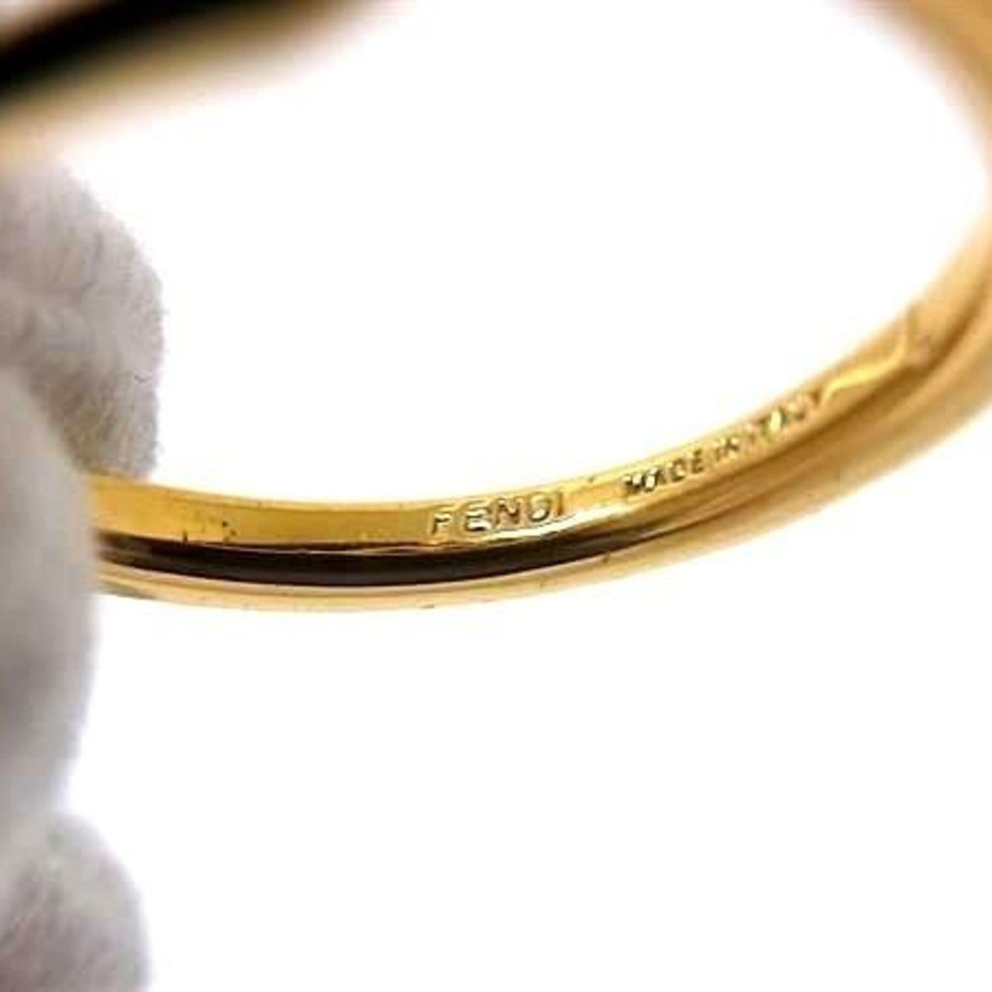 Fendi FENDI ring, Orochika design, gold metal, women's, with rhinestones. Size ONE SIZE - 4 Thumbnail
