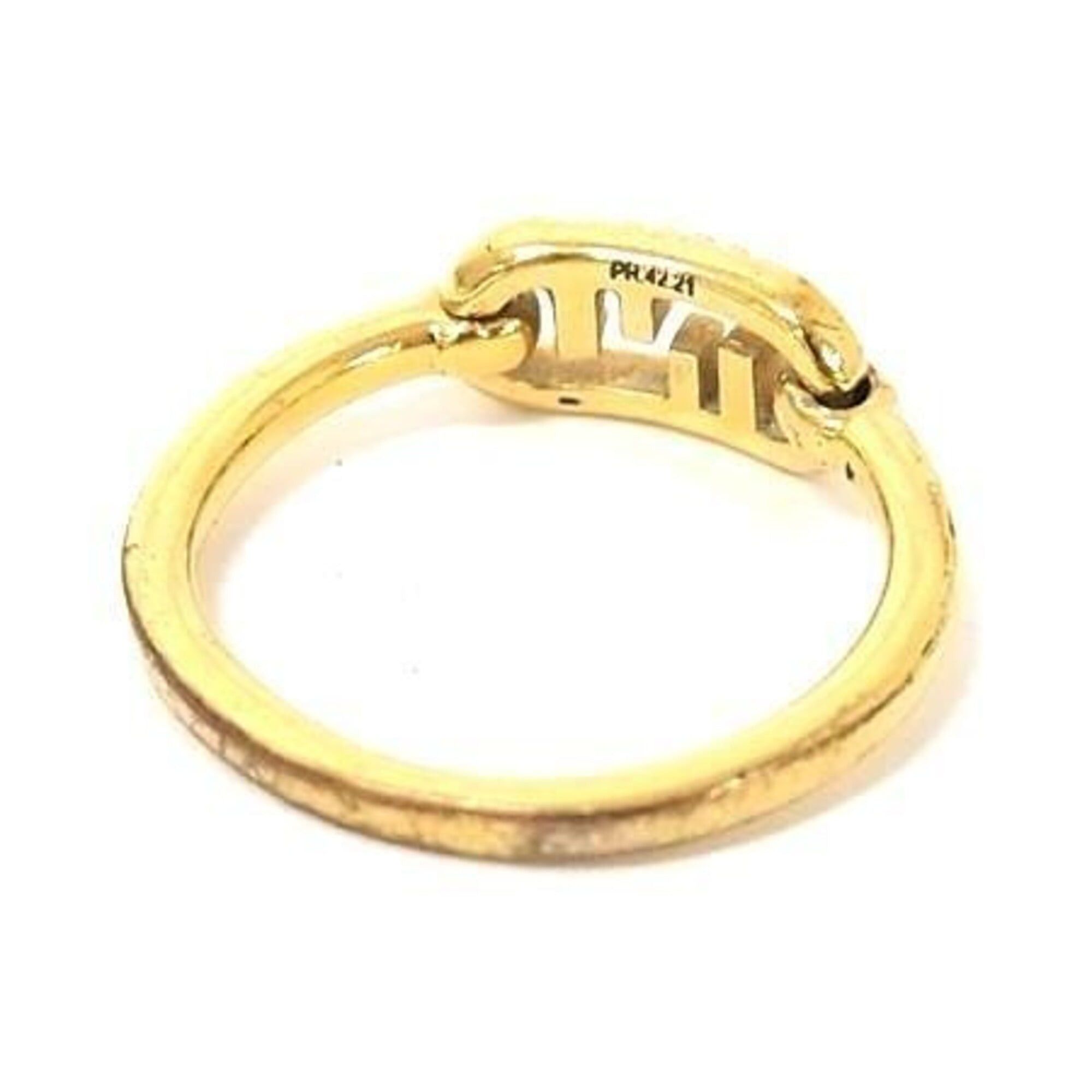 Fendi FENDI ring, Orochika design, gold metal, women's, with rhinestones. Size ONE SIZE - 2 Thumbnail