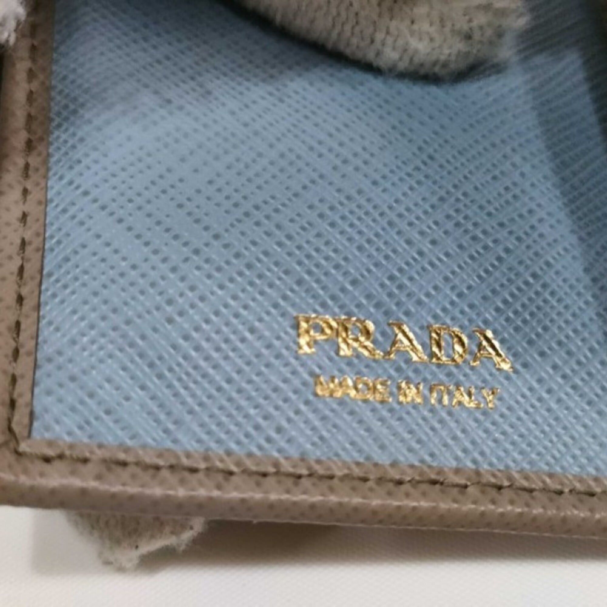 Prada Prada Tri-fold Wallet 1MH025 Greige Saffiano Leather Women's Size ONE SIZE - 6 Thumbnail
