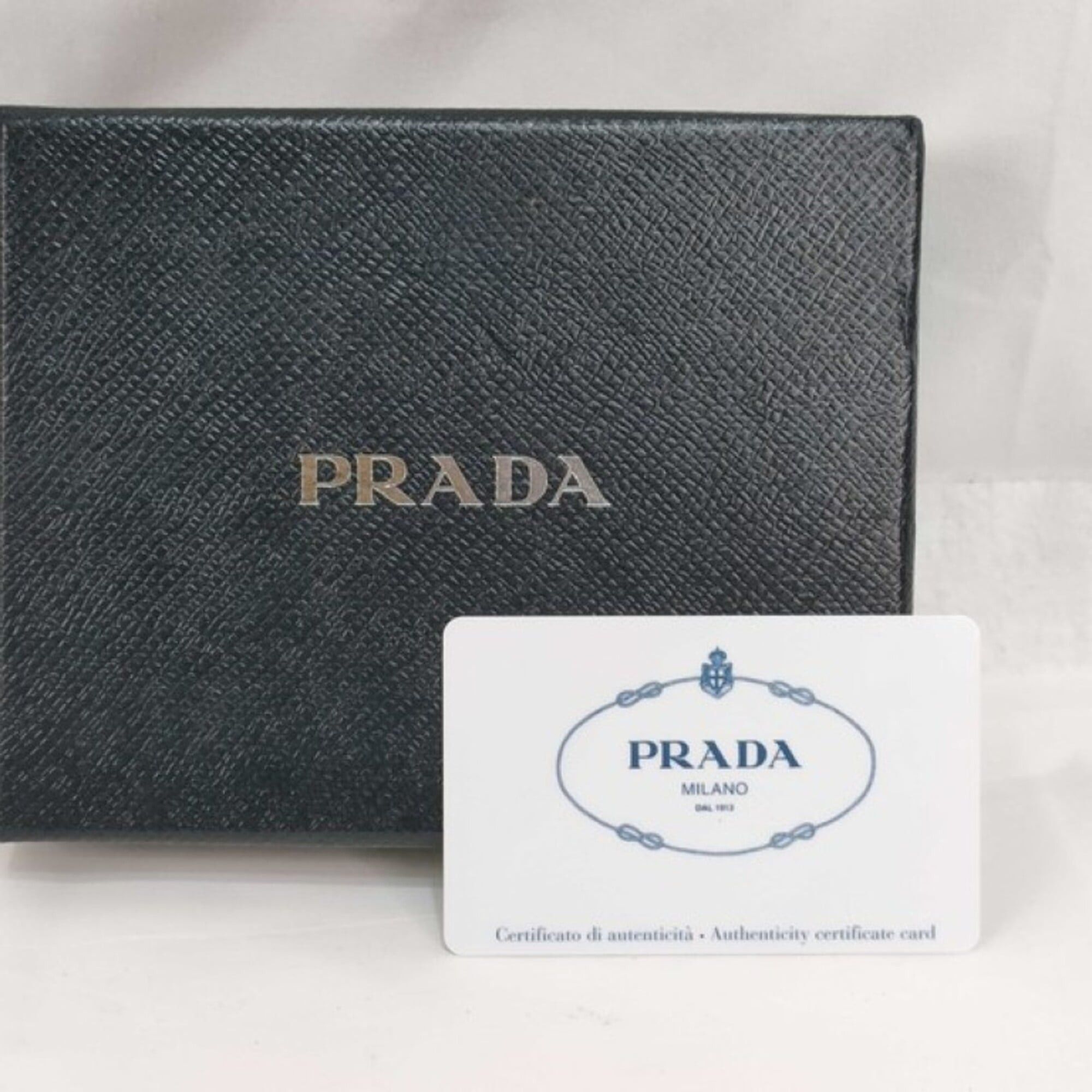 Prada Prada Tri-fold Wallet 1MH025 Greige Saffiano Leather Women's Size ONE SIZE - 8 Thumbnail