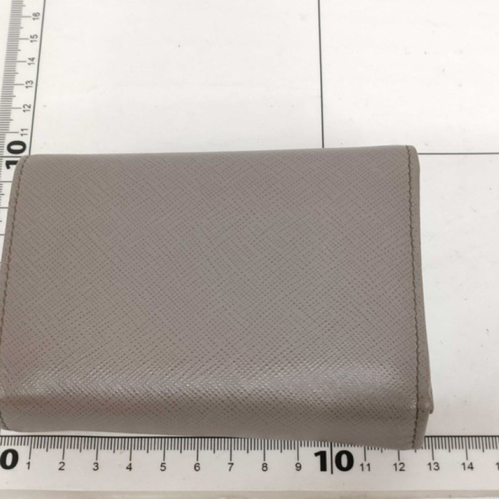 Prada Prada Tri-fold Wallet 1MH025 Greige Saffiano Leather Women's Size ONE SIZE - 2 Thumbnail
