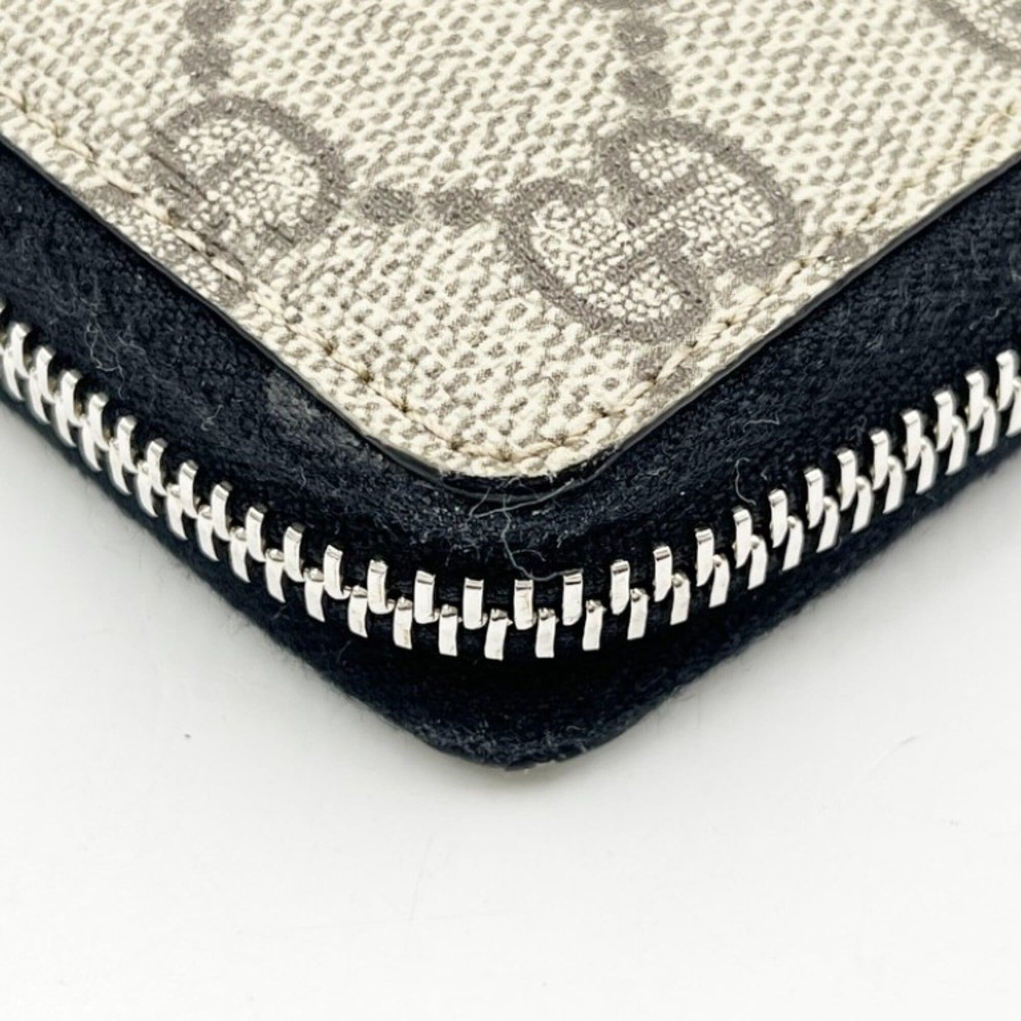 Gucci GUCCI GG Supreme Long Wallet 779879 Beige x Black Leather Men's and Women's Round Size ONE SIZE - 4 Thumbnail