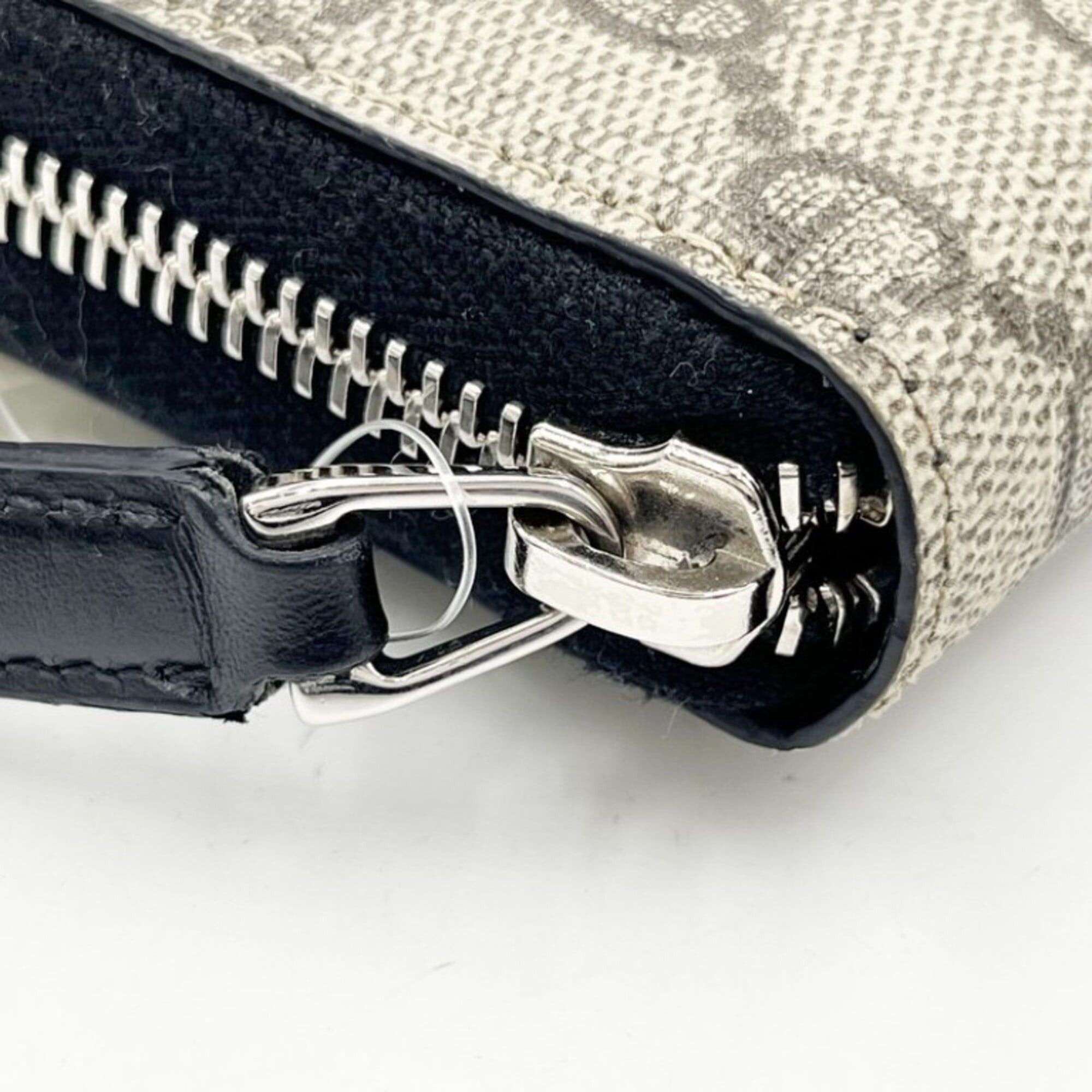 Gucci GUCCI GG Supreme Long Wallet 779879 Beige x Black Leather Men's and Women's Round Size ONE SIZE - 5 Thumbnail