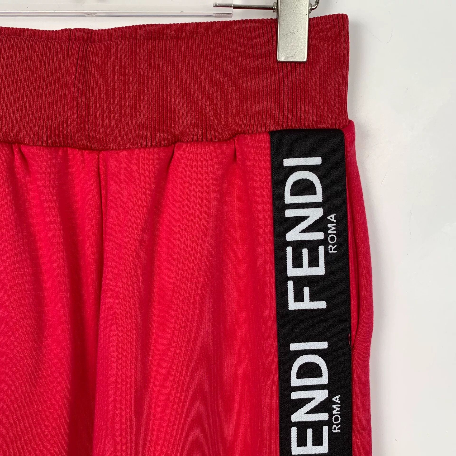 Fendi Fendi Red Side Logo Tape Joggers IT 42 Size 28" / US 6 / IT 42 - 3 Thumbnail